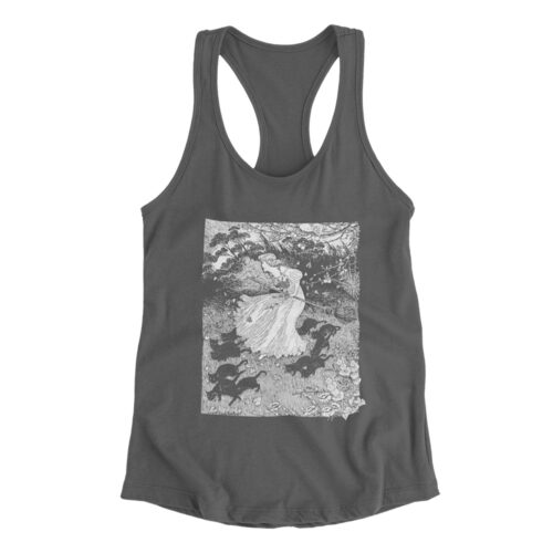 Witch And Cats - Ida Outhwaite - Vintage Engraving - Racerback Tank