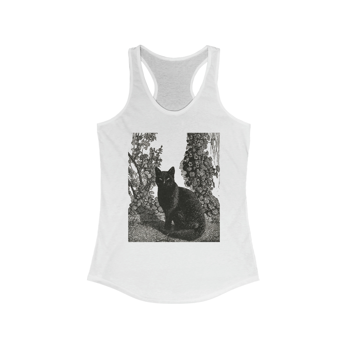 Lionel Lindsay Black Cat 1922 Woodcut Engraving - Boho - Goth - Light Academia - Racerback Tank - Image 7