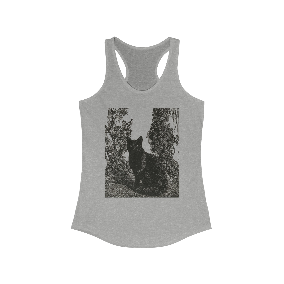 Lionel Lindsay Black Cat 1922 Woodcut Engraving - Boho - Goth - Light Academia - Racerback Tank - Image 3