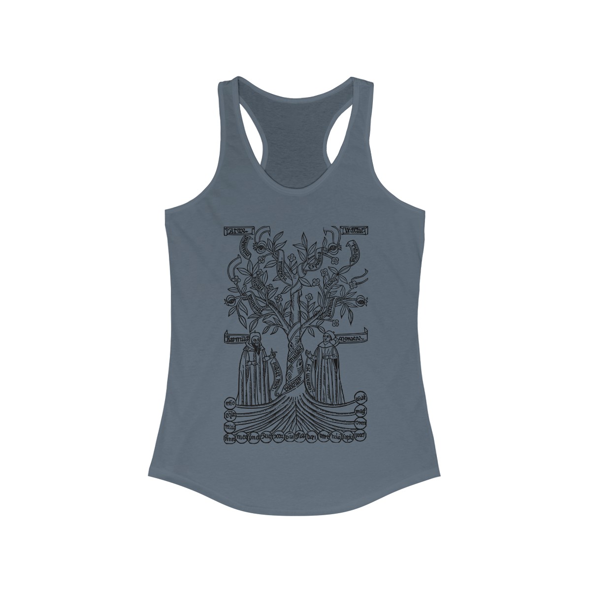Ramon Llull - 13th Century Medieval Engraving- Arbor Scientae -  Racerback Tank - Image 5