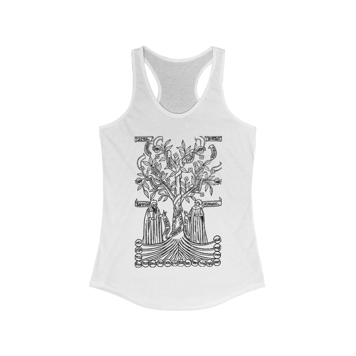 Ramon Llull - 13th Century Medieval Engraving- Arbor Scientae -  Racerback Tank - Image 7