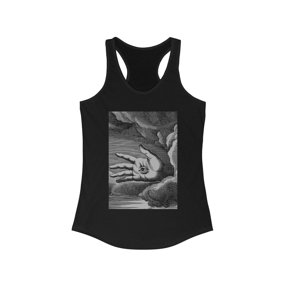 Jean Baudoin – Recveil D’Emblemes Divers – 1638 Engraving Print – Hamsa – Esoteric Print - Racerback Tank - Image 6