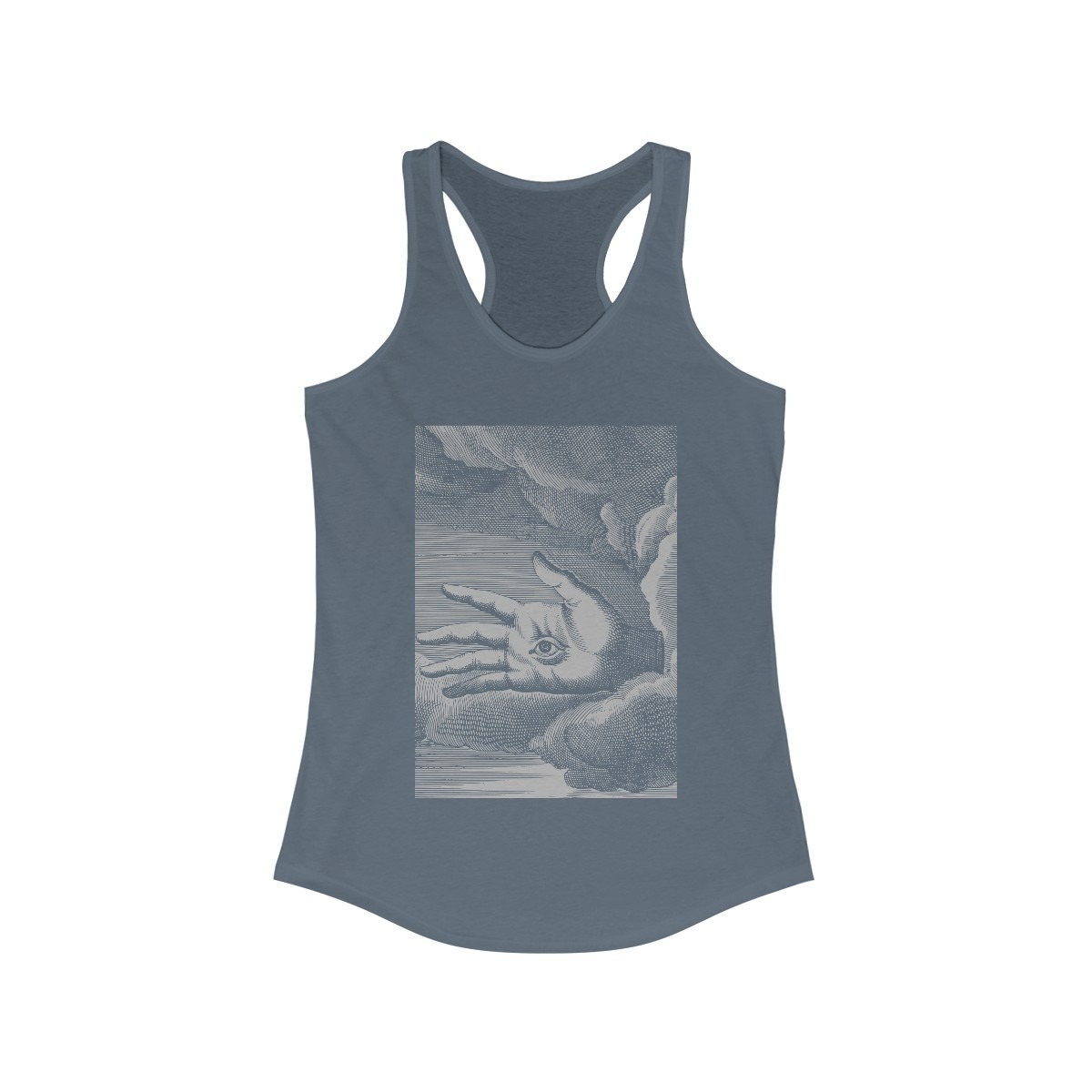 Jean Baudoin – Recveil D’Emblemes Divers – 1638 Engraving Print – Hamsa – Esoteric Print - Racerback Tank - Image 3