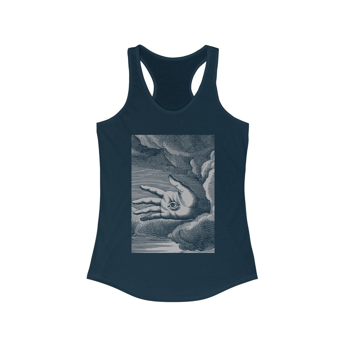 Jean Baudoin – Recveil D’Emblemes Divers – 1638 Engraving Print – Hamsa – Esoteric Print - Racerback Tank - Image 4