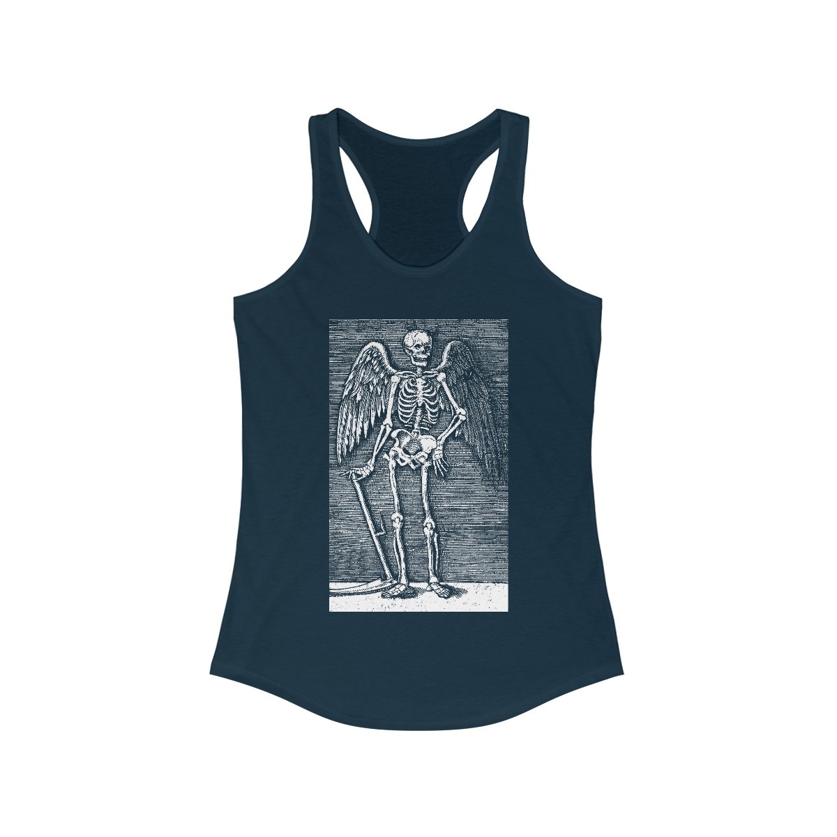 Memento Mori – 15th Century Woodcut by Marcantonio Raimondi - Racerback Tank - Image 4