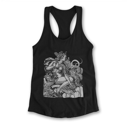 Dragon Goddess - Jost Amman 16th Century Vintage Illustration - Racerback Tank