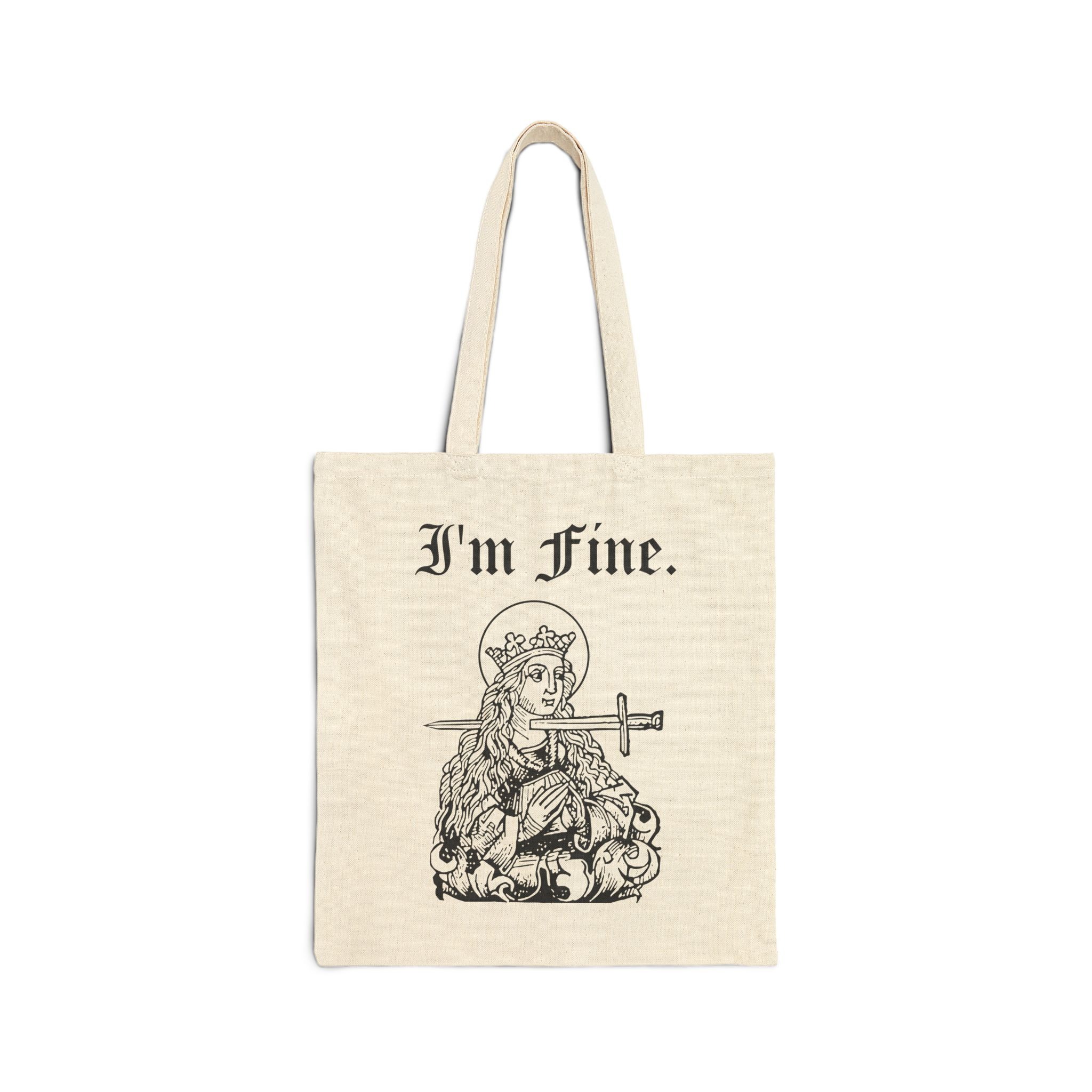I'm Fine - St. Lucy and Sword - Canvas Tote Bag - Image 3