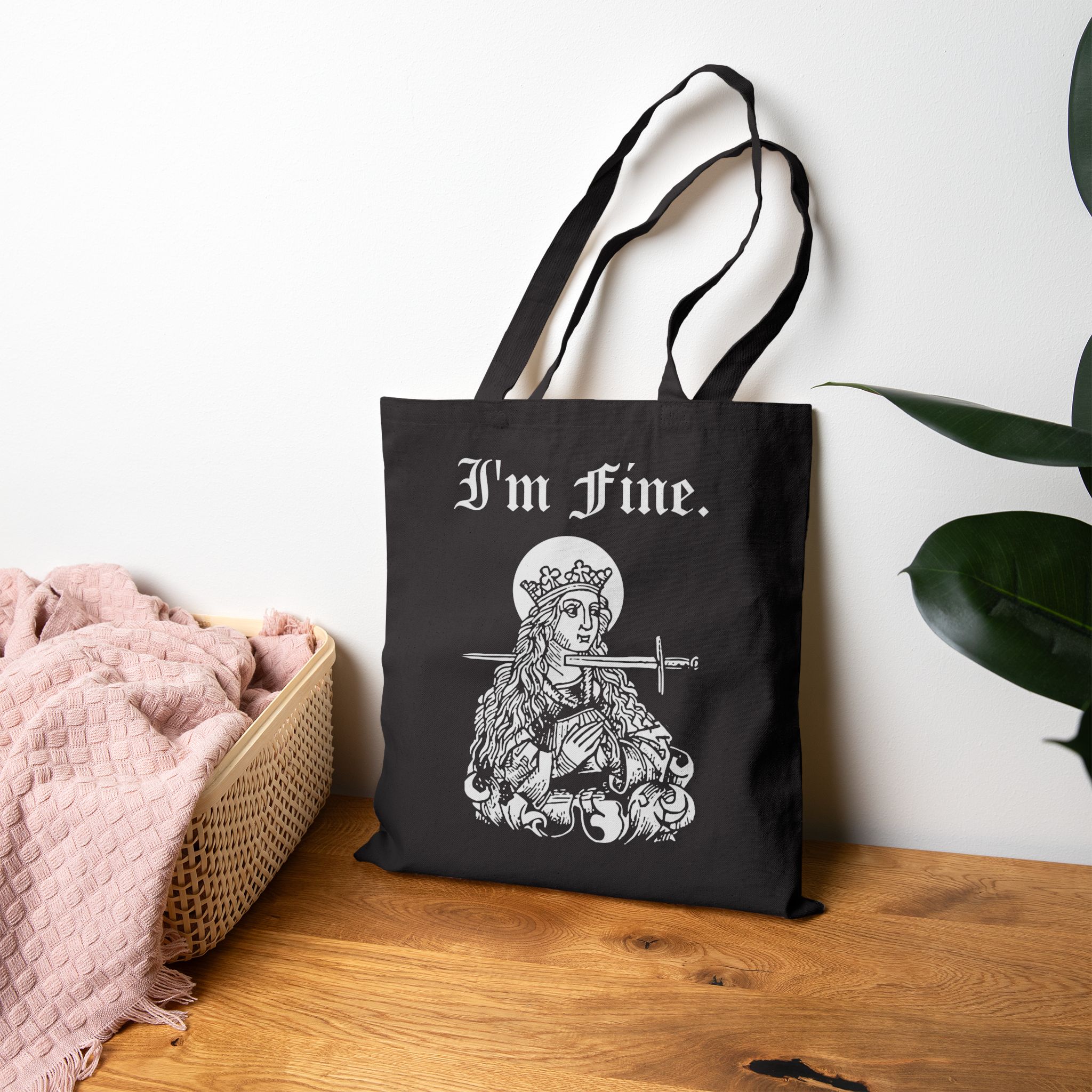 I'm Fine - St. Lucy and Sword - Canvas Tote Bag - Image 4