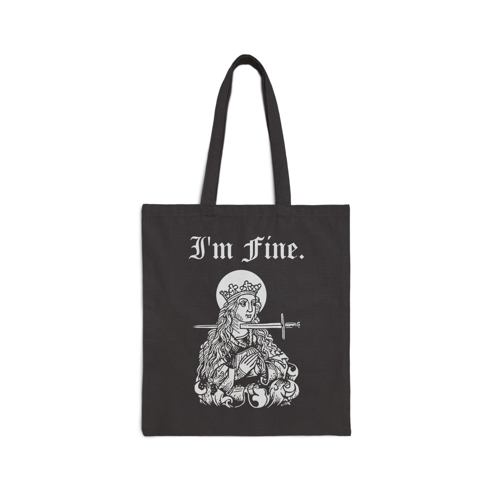 I'm Fine - St. Lucy and Sword - Canvas Tote Bag - Image 2