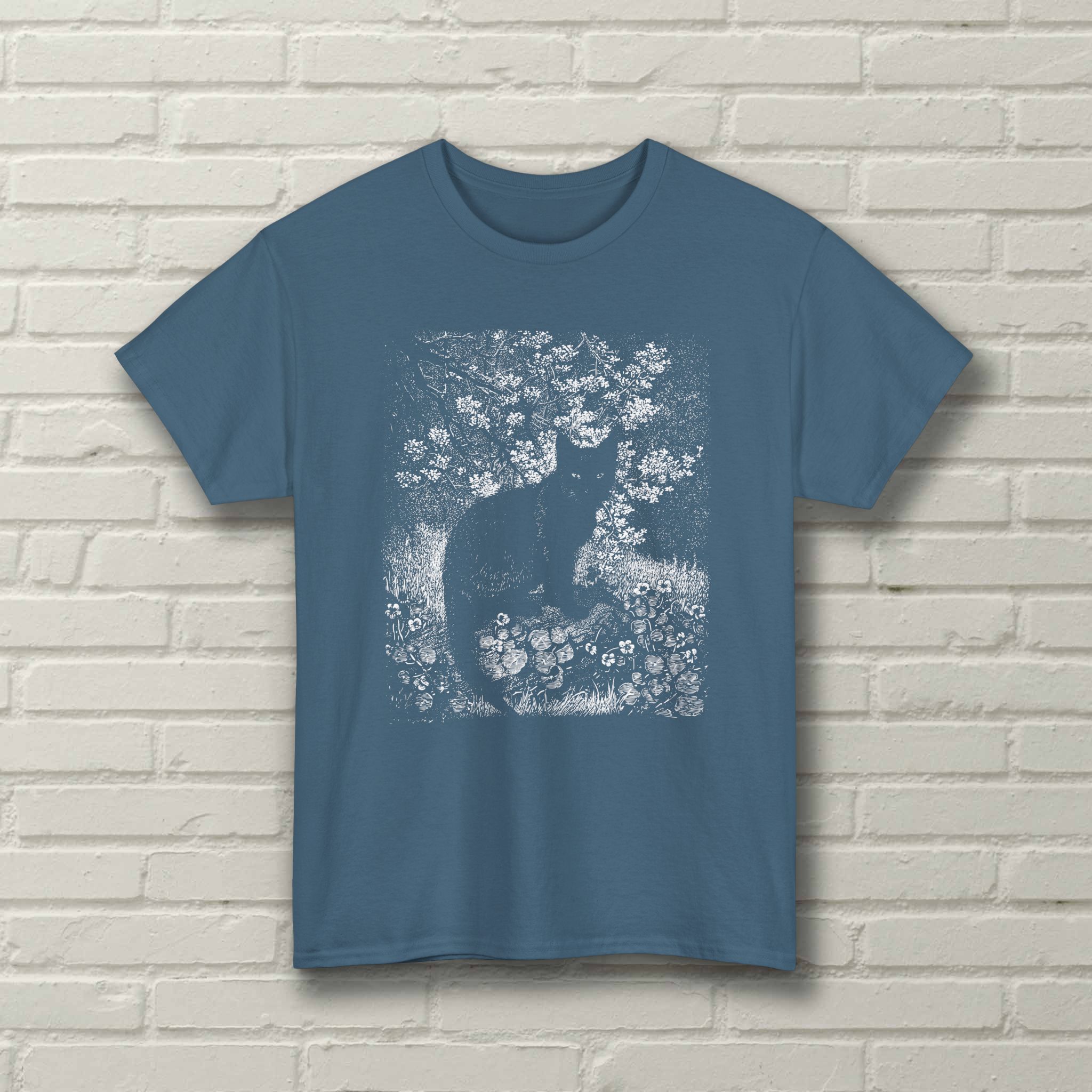 The Witch - 1900 Lionel Lindsay Engraving - Black Cat - Cat Lovers Gift - Unisex T-shirt - Image 5