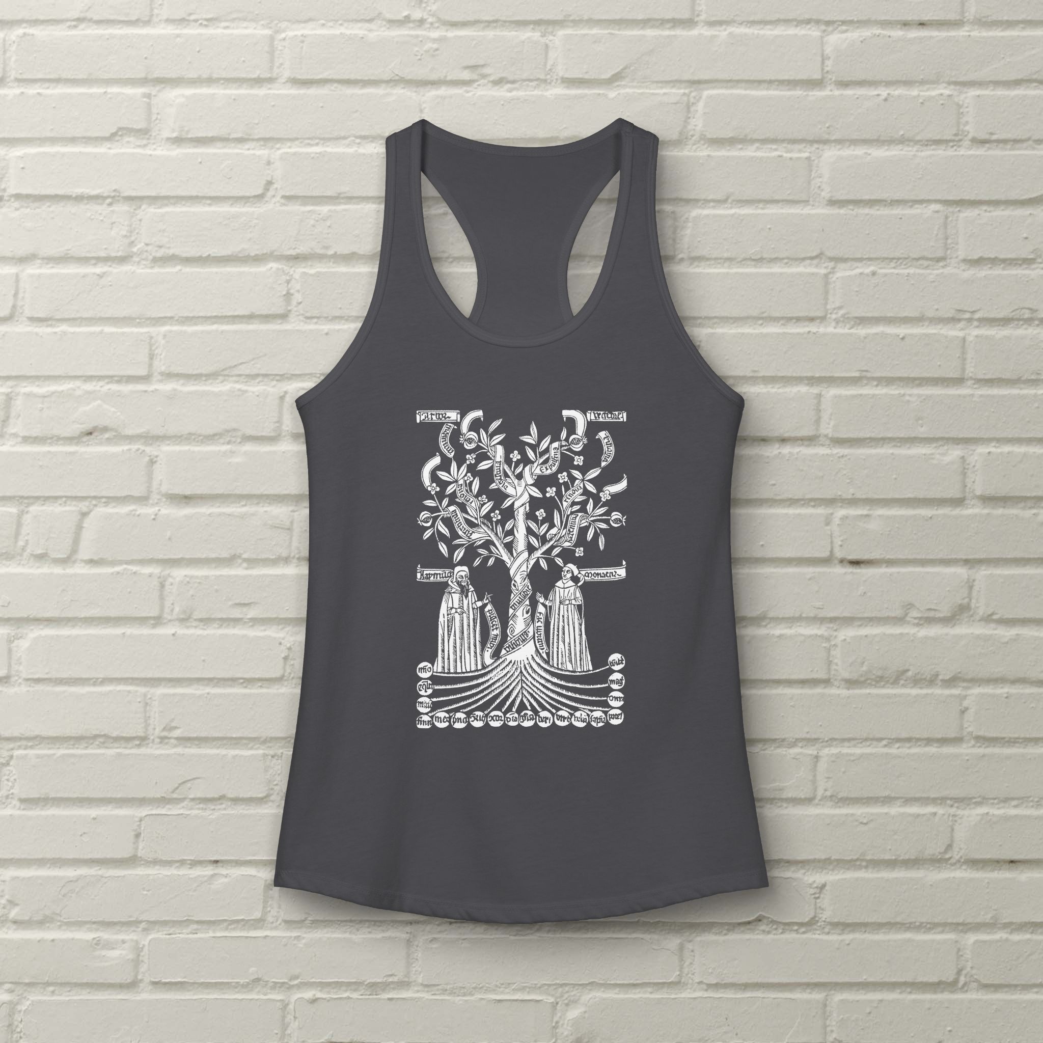 Ramon Llull - 13th Century Medieval Engraving- Arbor Scientae - Racerback Tank - Image 3