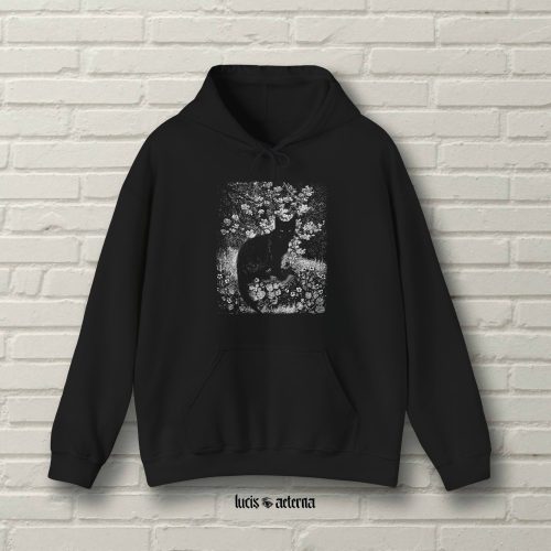 The Witch - Vintage Lionel Lindsay Engraving - Black Cat - Unisex - Unisex Hoodie