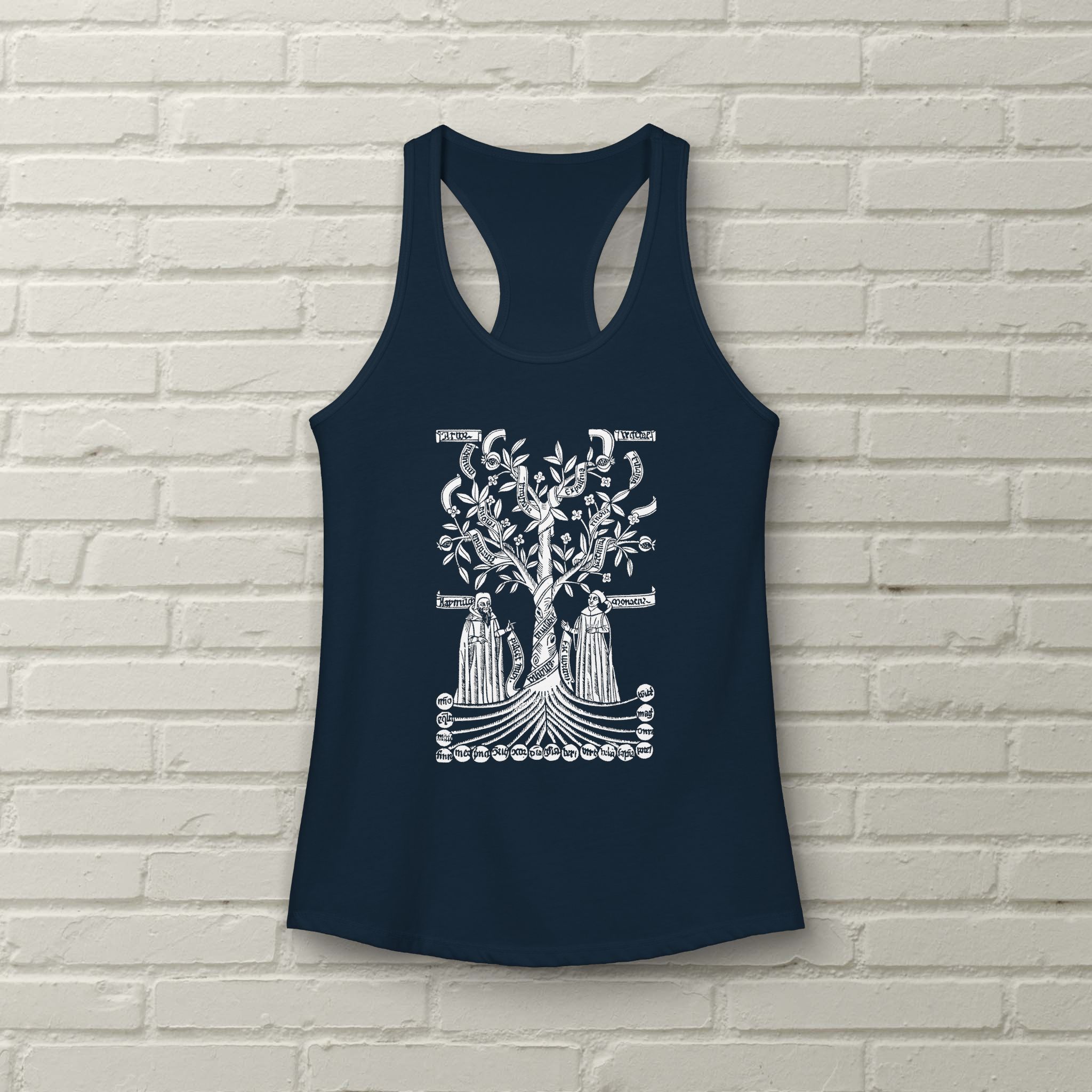 Ramon Llull - 13th Century Medieval Engraving- Arbor Scientae - Racerback Tank - Image 2