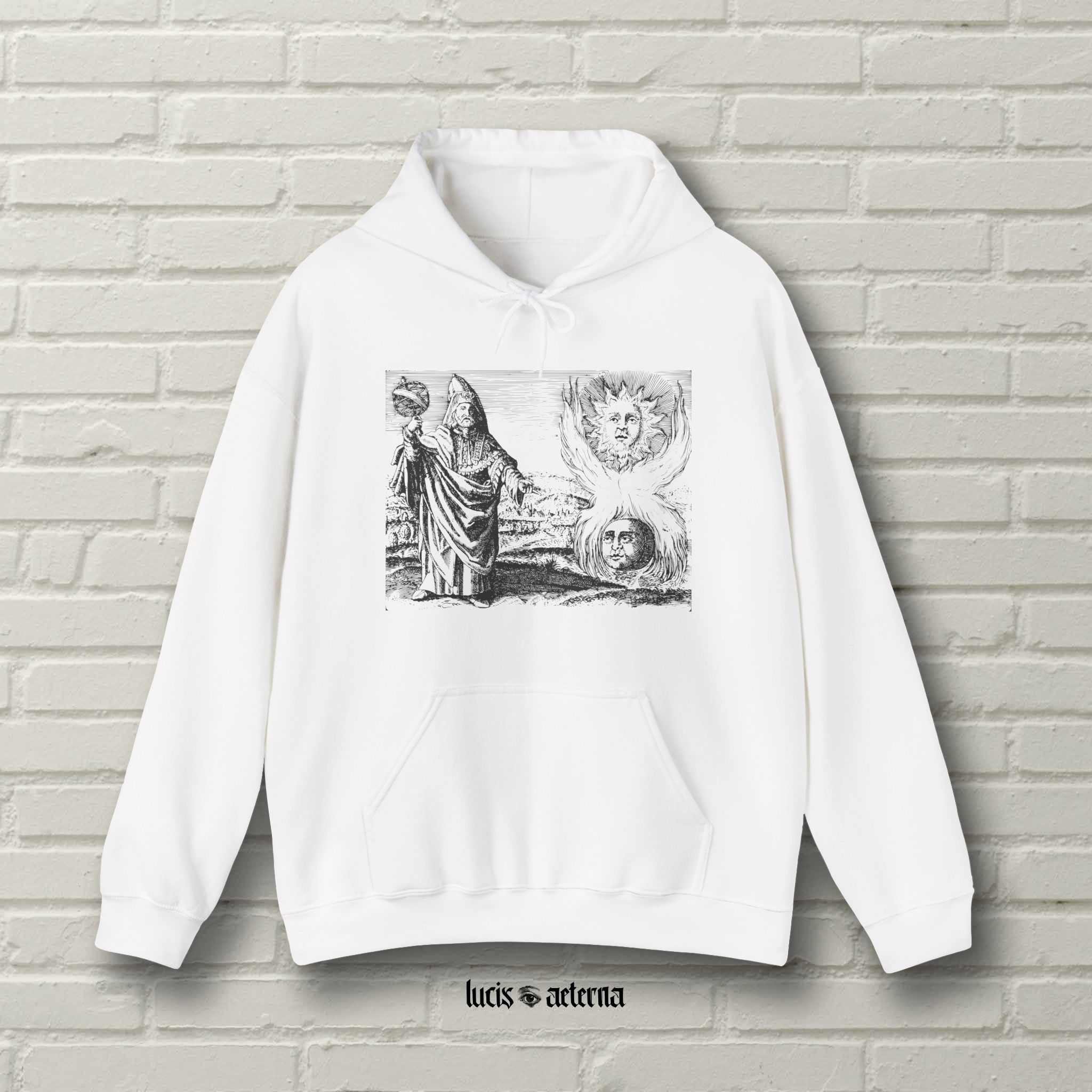 Hermes Trismegistus Vintage Engraving Print - Unisex Heavy Blend Hoodie - Image 2