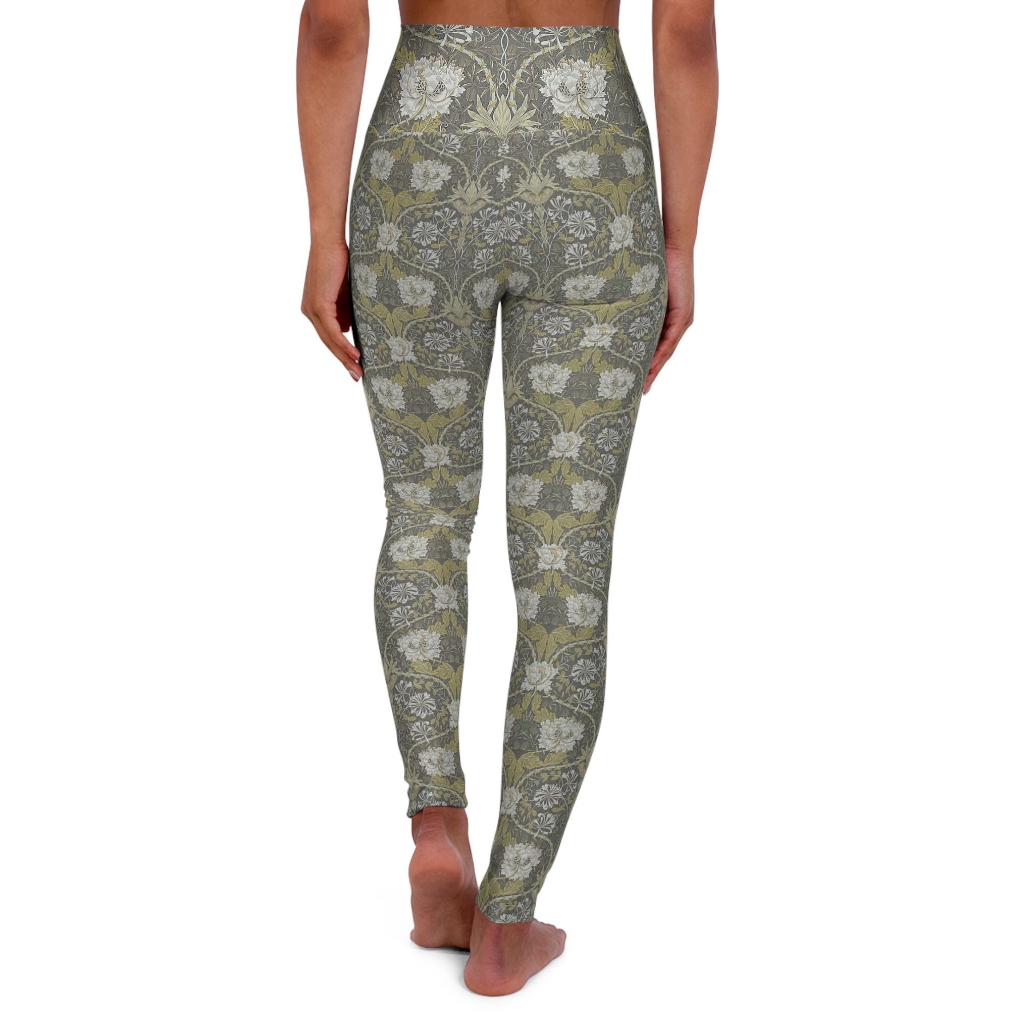 Vintage Art Nouveau pattern - Honeysuckle - 1876 - High Waisted Yoga Leggings - Image 2