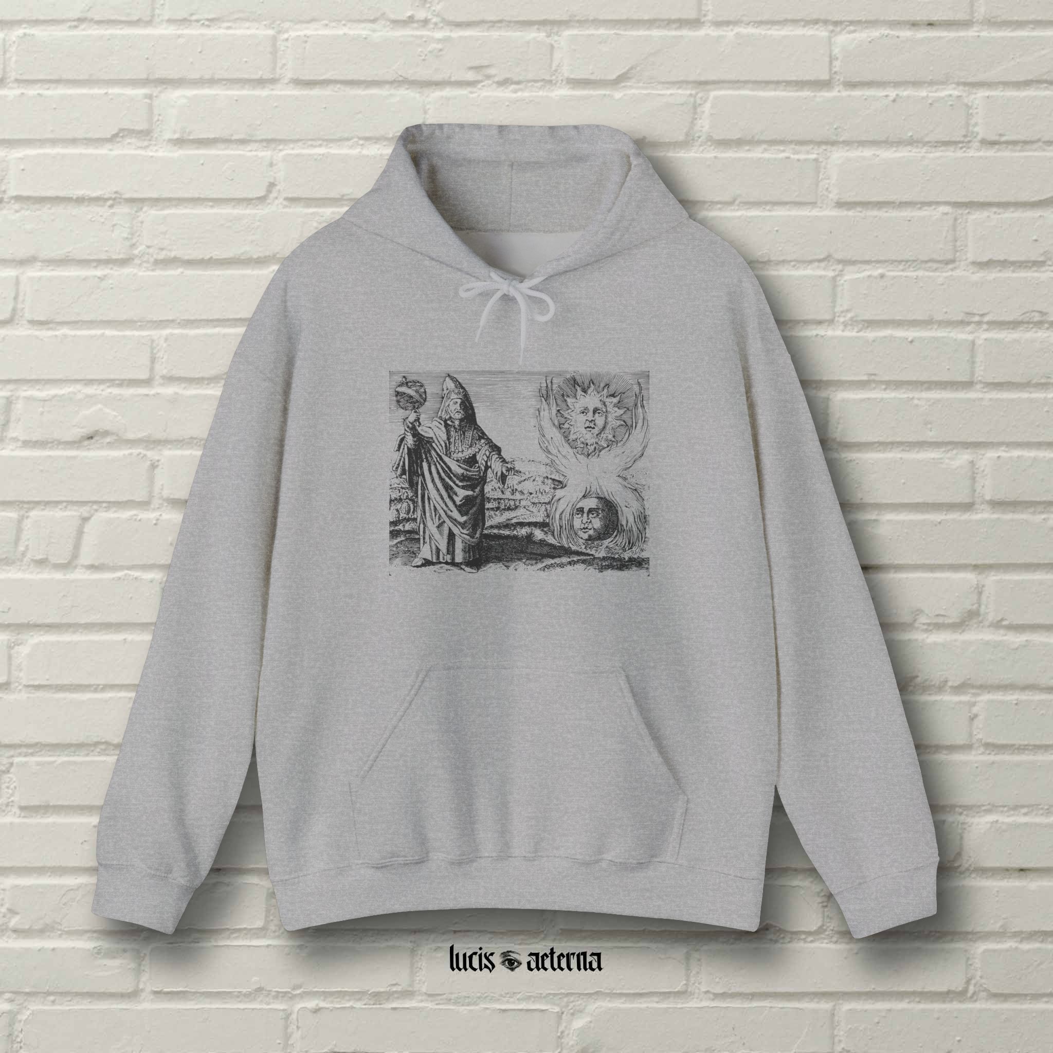 Hermes Trismegistus Vintage Engraving Print - Unisex Heavy Blend Hoodie - Image 4