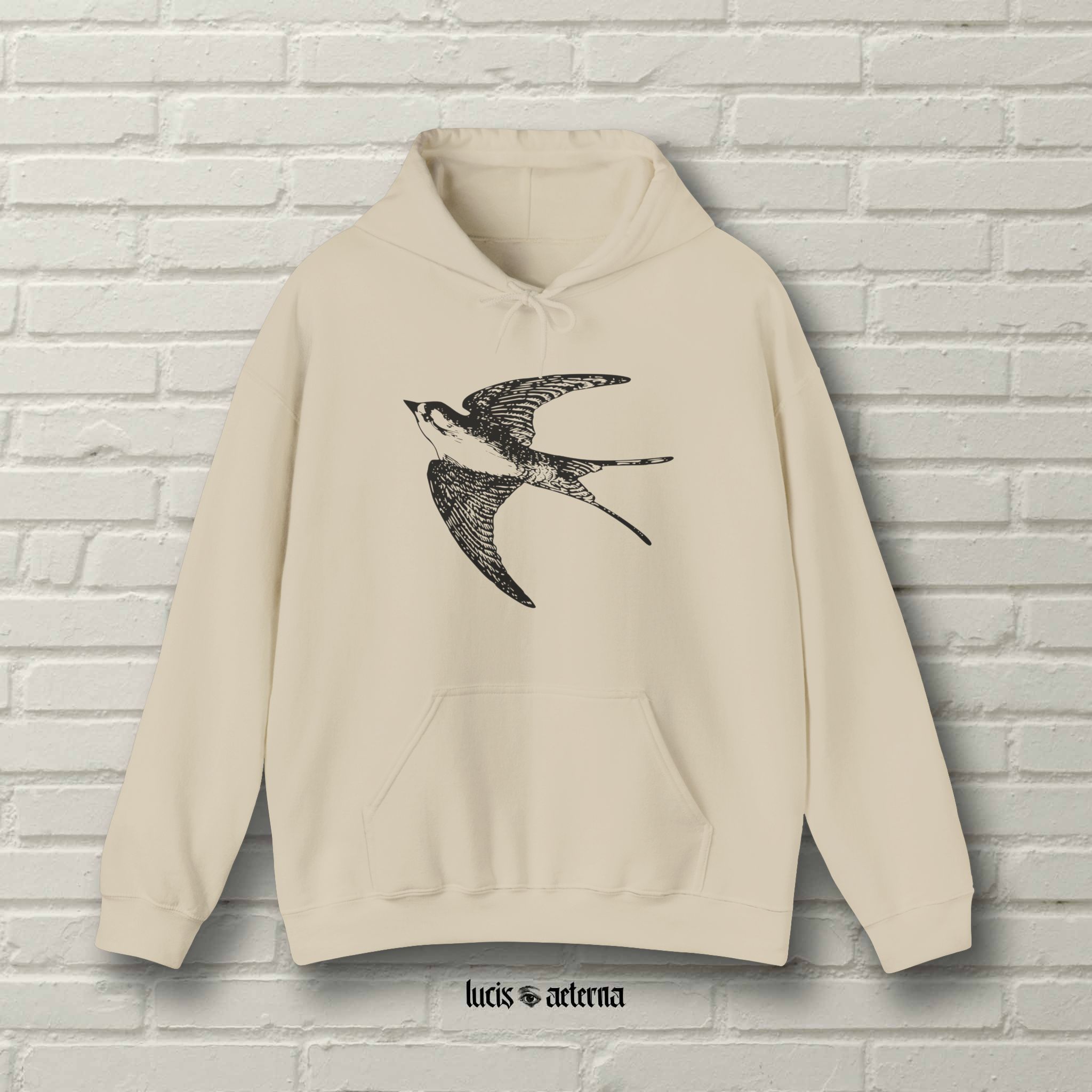 Vintage Swallow Engraving - Unisex Heavy Blend Hooded Sweatshirt - Image 6