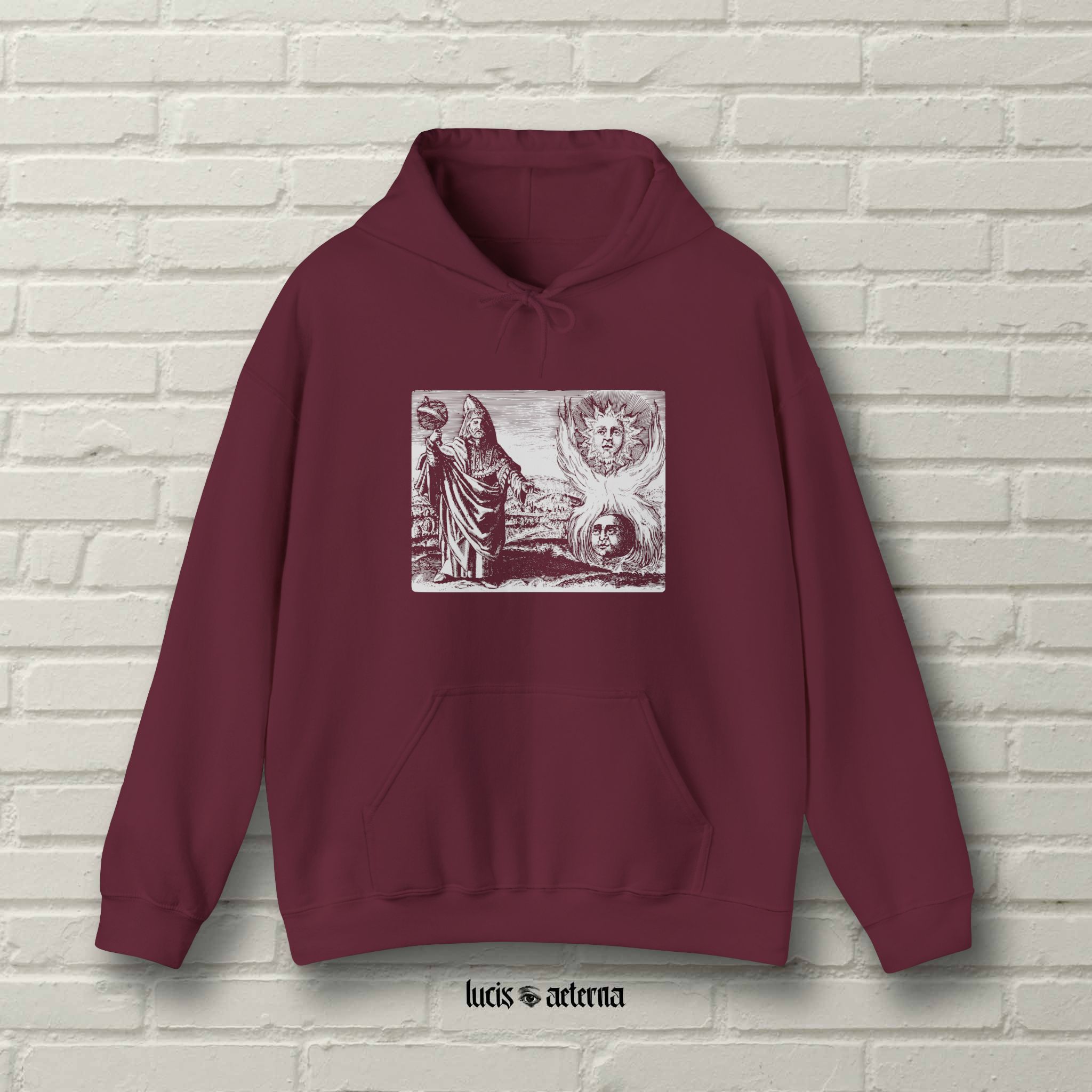 Hermes Trismegistus Vintage Engraving Print - Unisex Heavy Blend Hoodie - Image 5