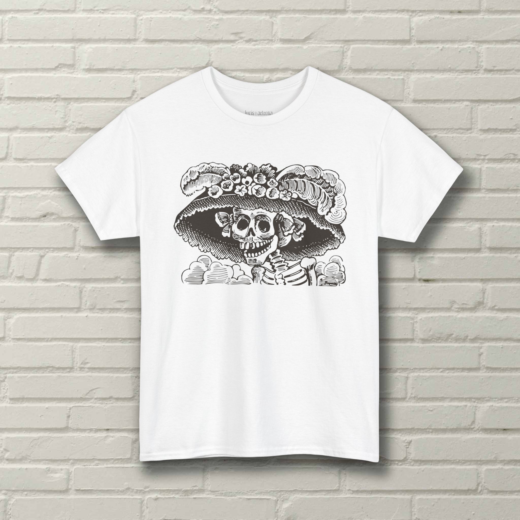 La Calavera Catrina - José Guadalupe Posada - Dia De Los Muertos - 1910 Illustration - Day of the Dead - Halloween Shirt - Image 3