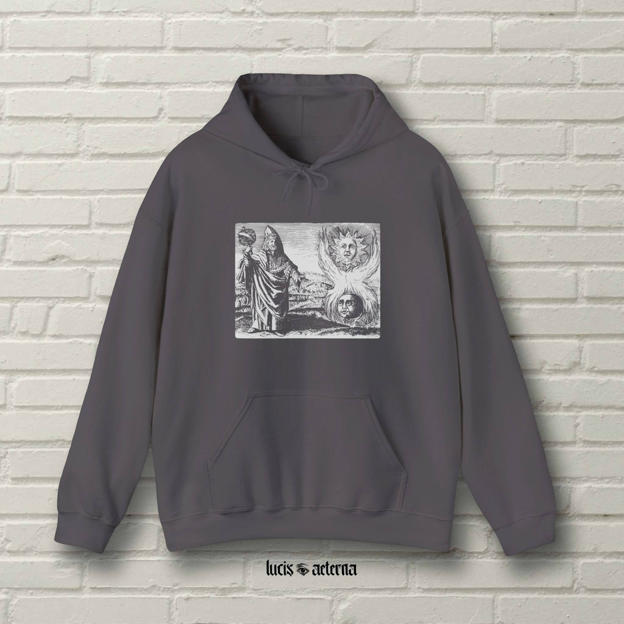 Hermes Trismegistus Vintage Engraving Print - Unisex Heavy Blend Hoodie - Image 8