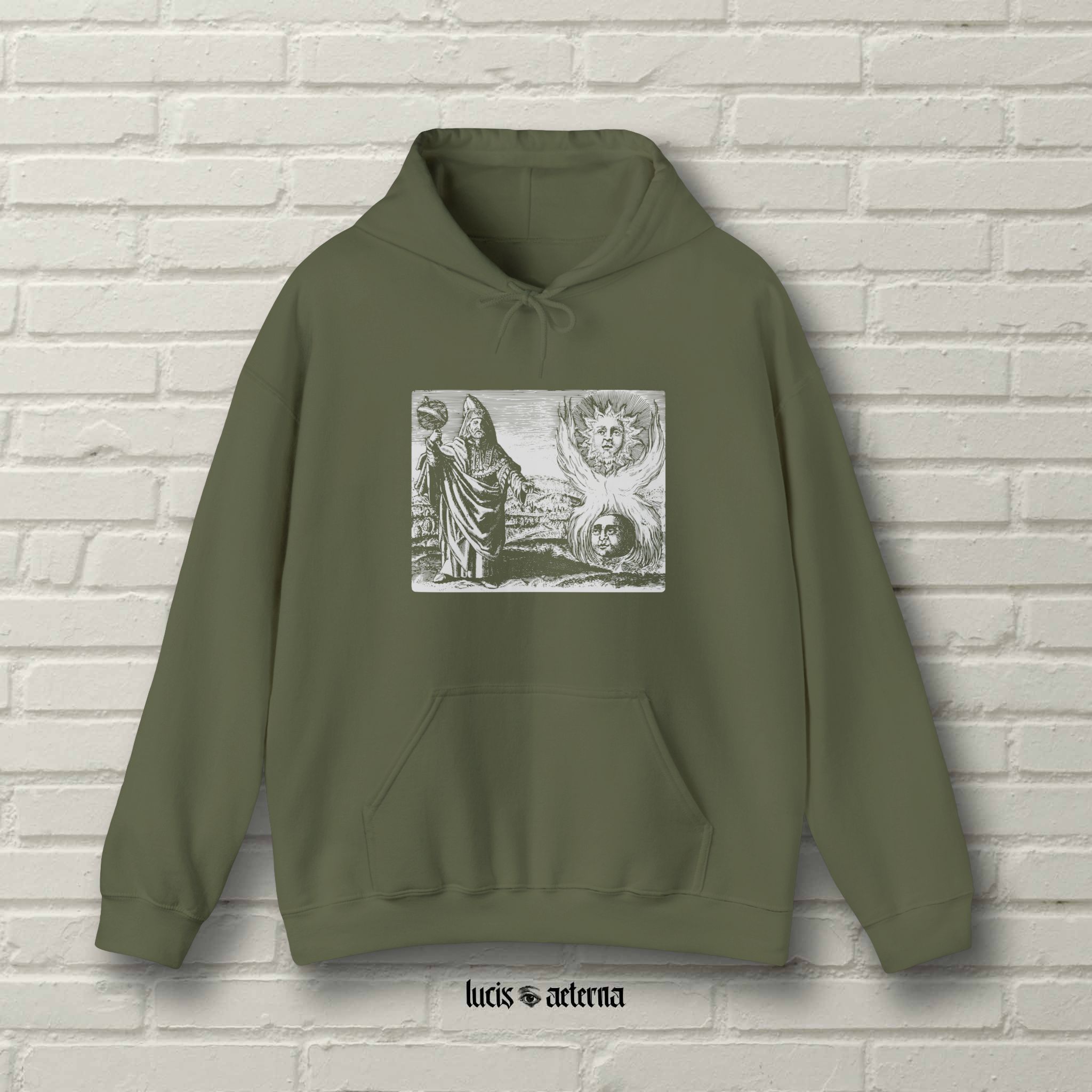 Hermes Trismegistus Vintage Engraving Print - Unisex Heavy Blend Hoodie - Image 6