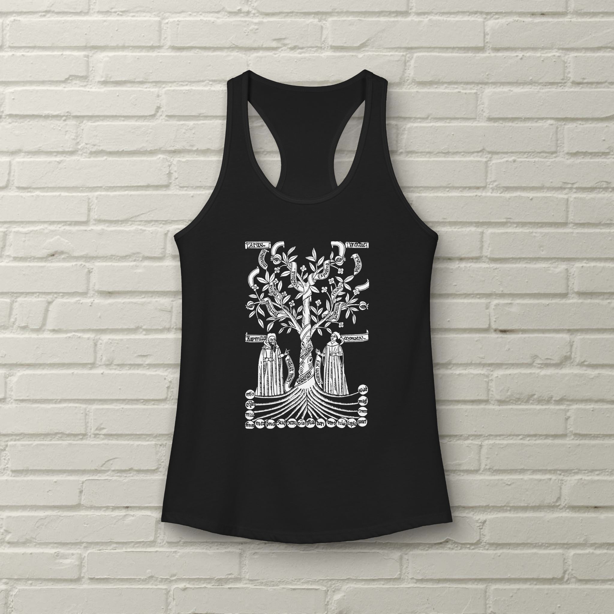 Ramon Llull - 13th Century Medieval Engraving- Arbor Scientae - Racerback Tank