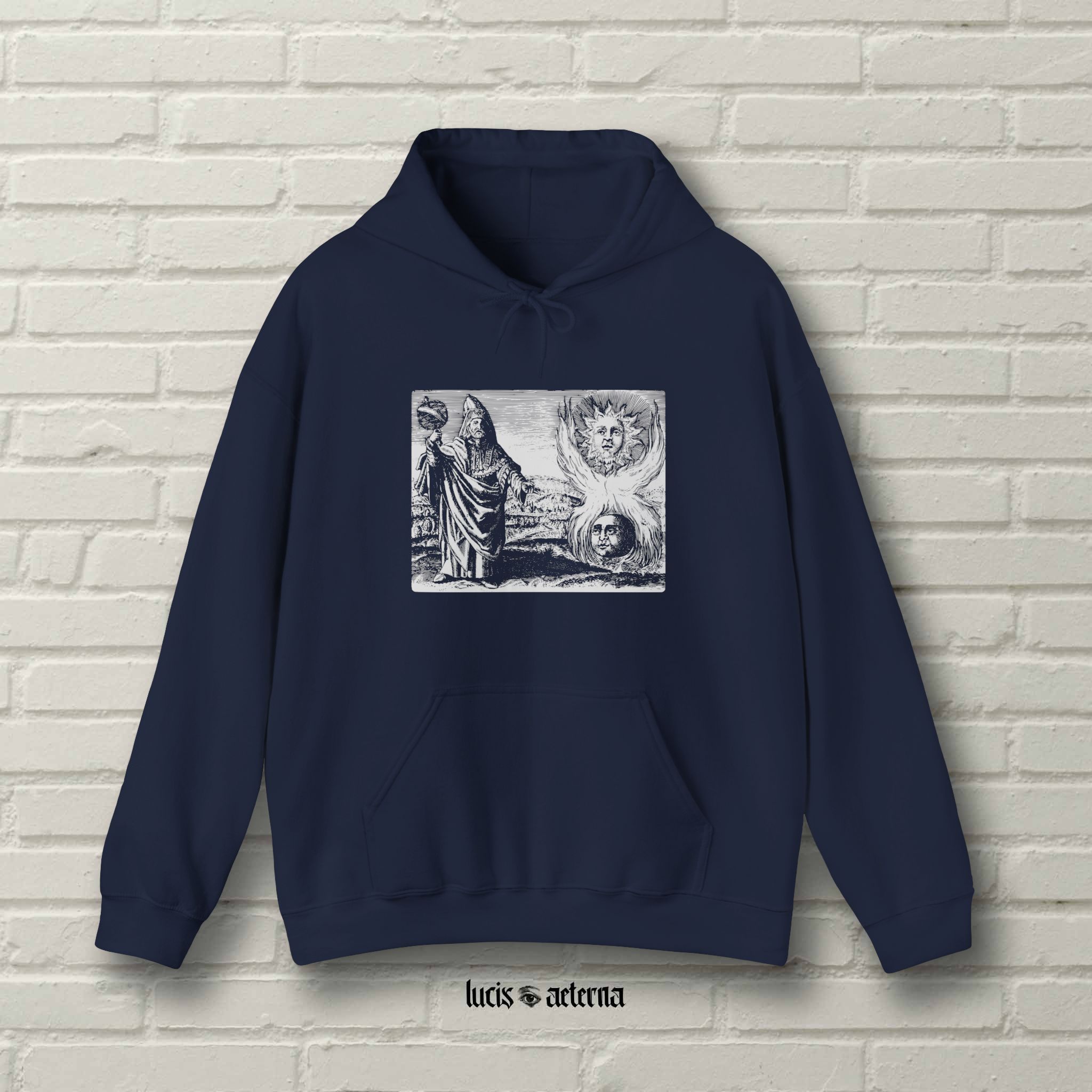 Hermes Trismegistus Vintage Engraving Print - Unisex Heavy Blend Hoodie - Image 9