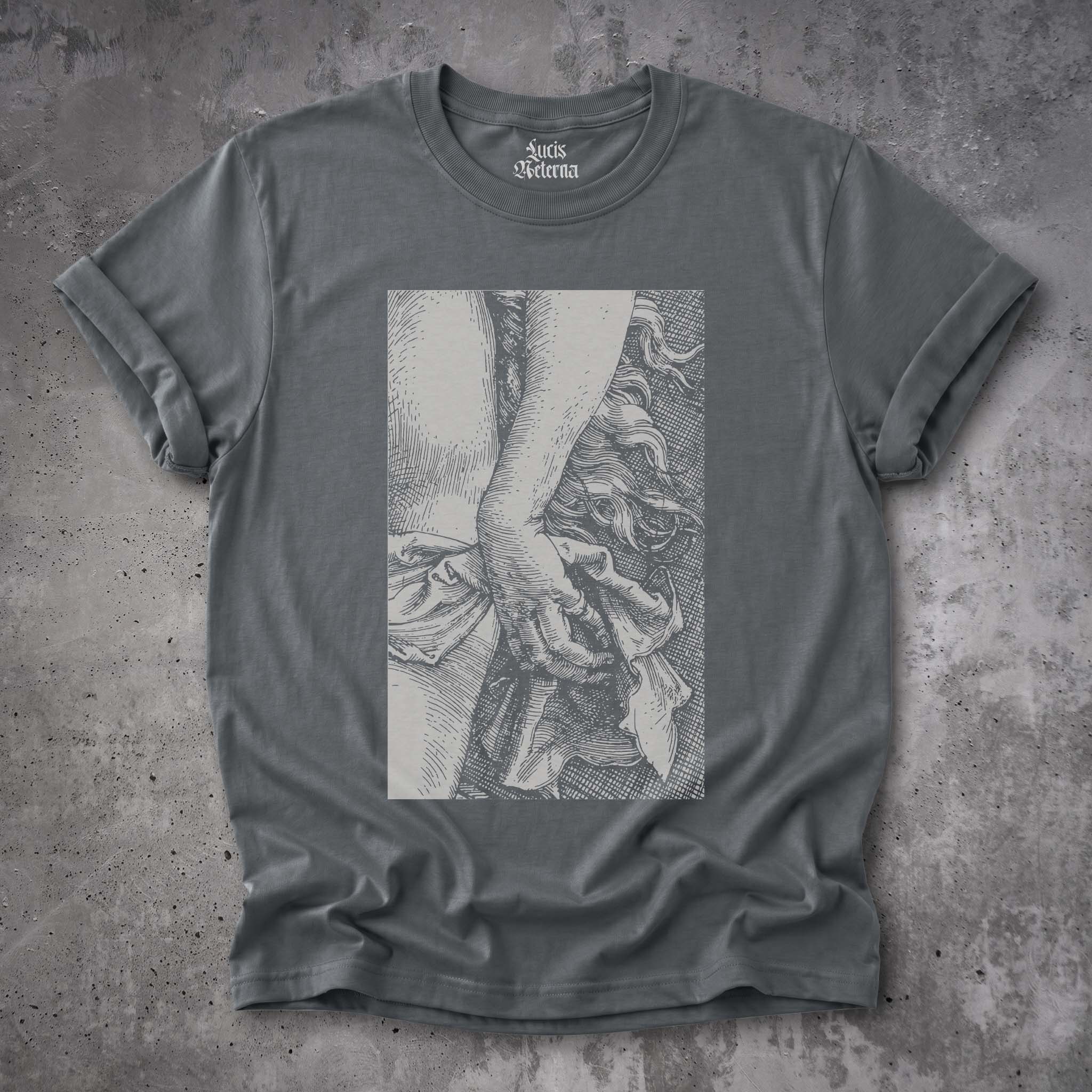 Albrecht Dürer Temptation of the Idler Detail - Unisex T-shirt - Image 2