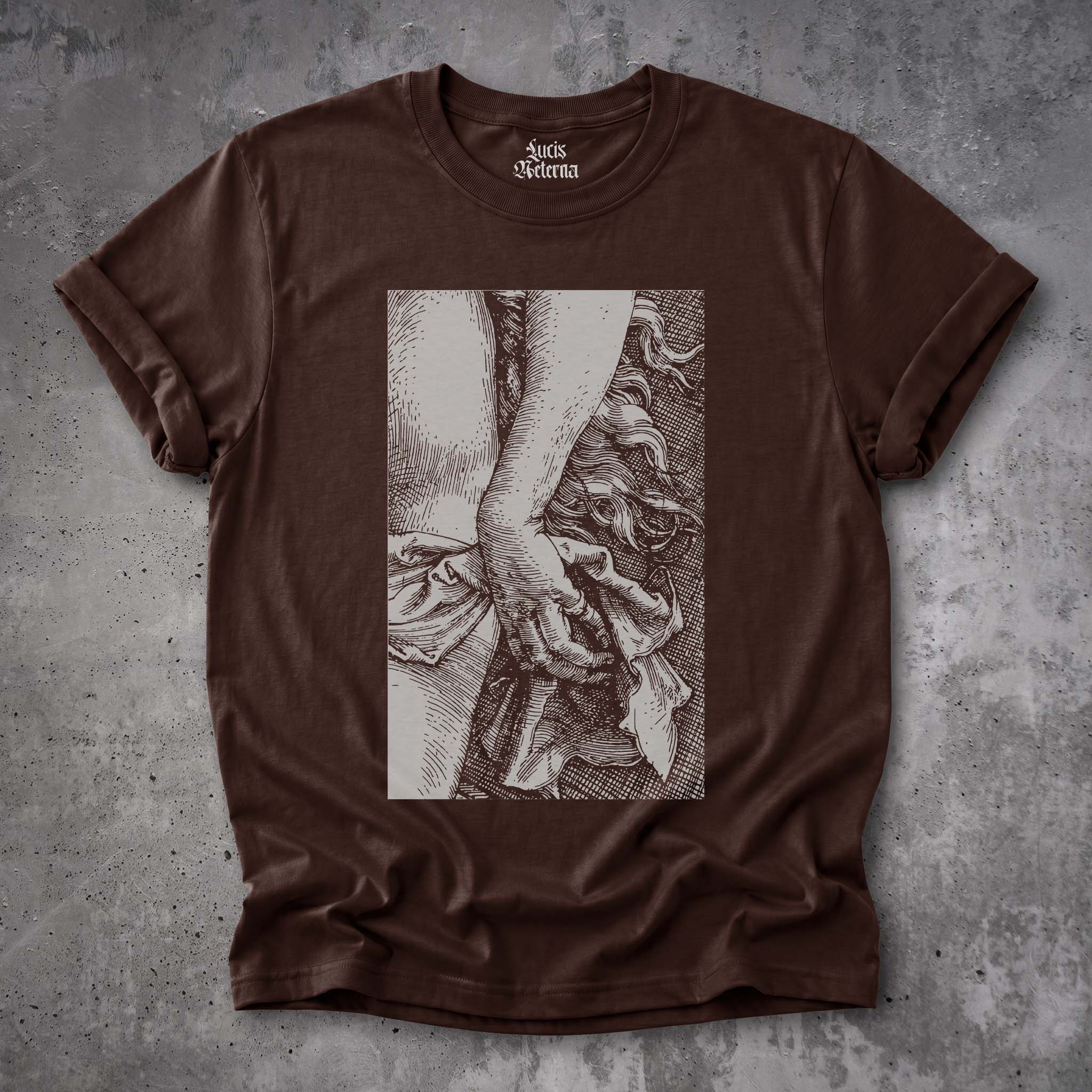 Albrecht Dürer Temptation of the Idler Detail - Unisex T-shirt - Image 5