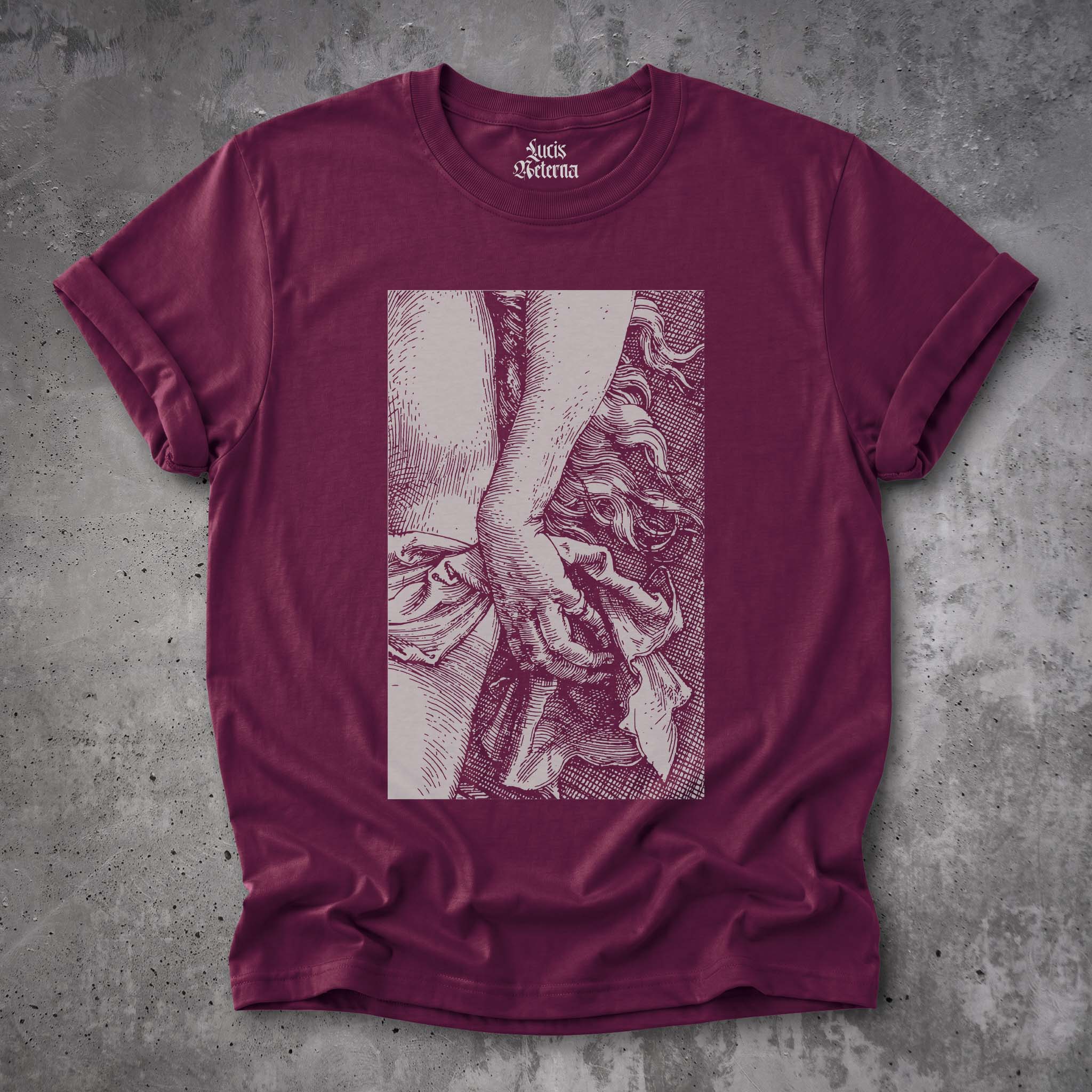 Albrecht Dürer Temptation of the Idler Detail - Unisex T-shirt - Image 6