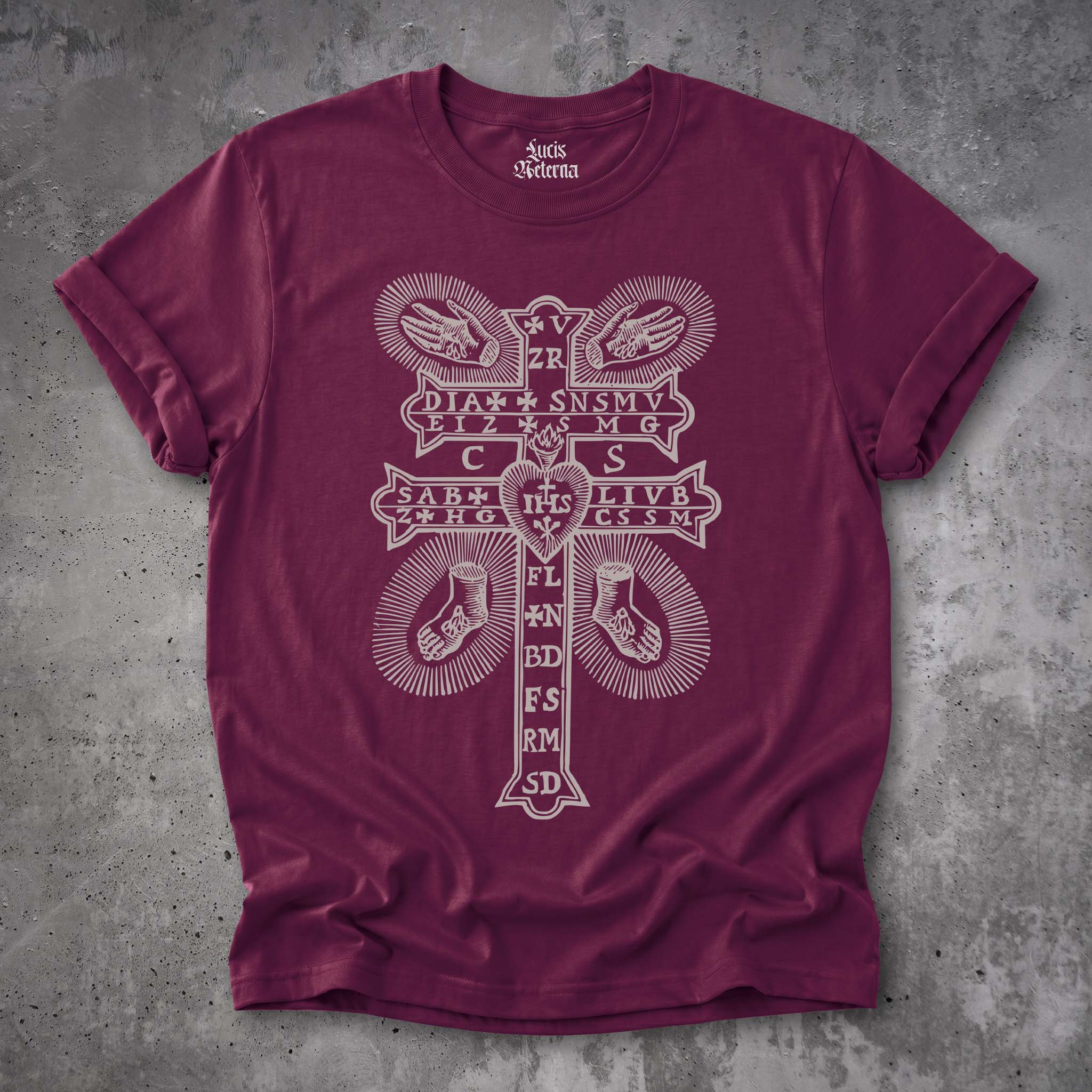 Saint Benedict Plague Cross Shirt, Medieval Plague Protection Talisman, Gothic Catholic Gift, Unisex - Image 4