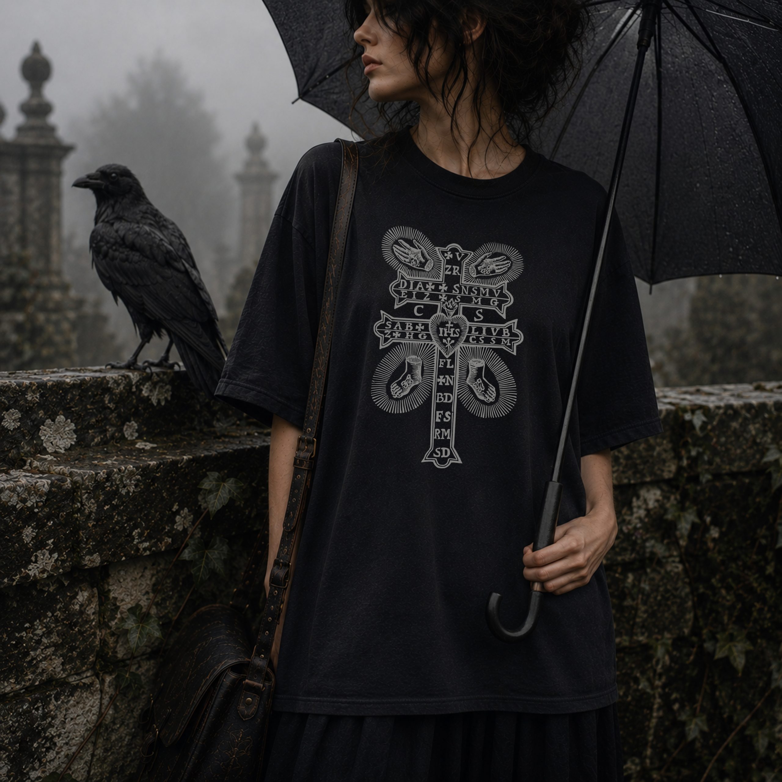 Saint Benedict Plague Cross Shirt, Medieval Plague Protection Talisman, Gothic Catholic Gift, Unisex - Image 9