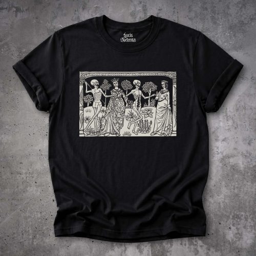 Danse Macabre Shirt | Death and the Ladies | Medieval Skeleton Woodcut Unisex T-shirt