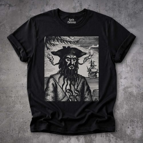 Blackbeard Vintage Pirate Shirt | Historical Maritime Engraving | Nautical History - Unisex Tshirt
