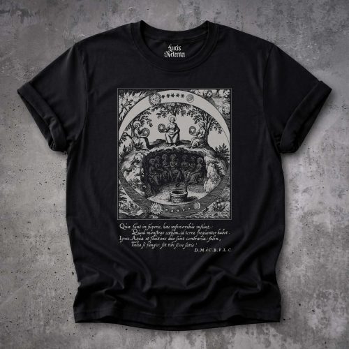 Alchemical Cosmology Shirt | Hermetic Philosophy Engraving | Rosicrucian Alchemy Tee | Renaissance Occult Art | Dark Academia Shirt