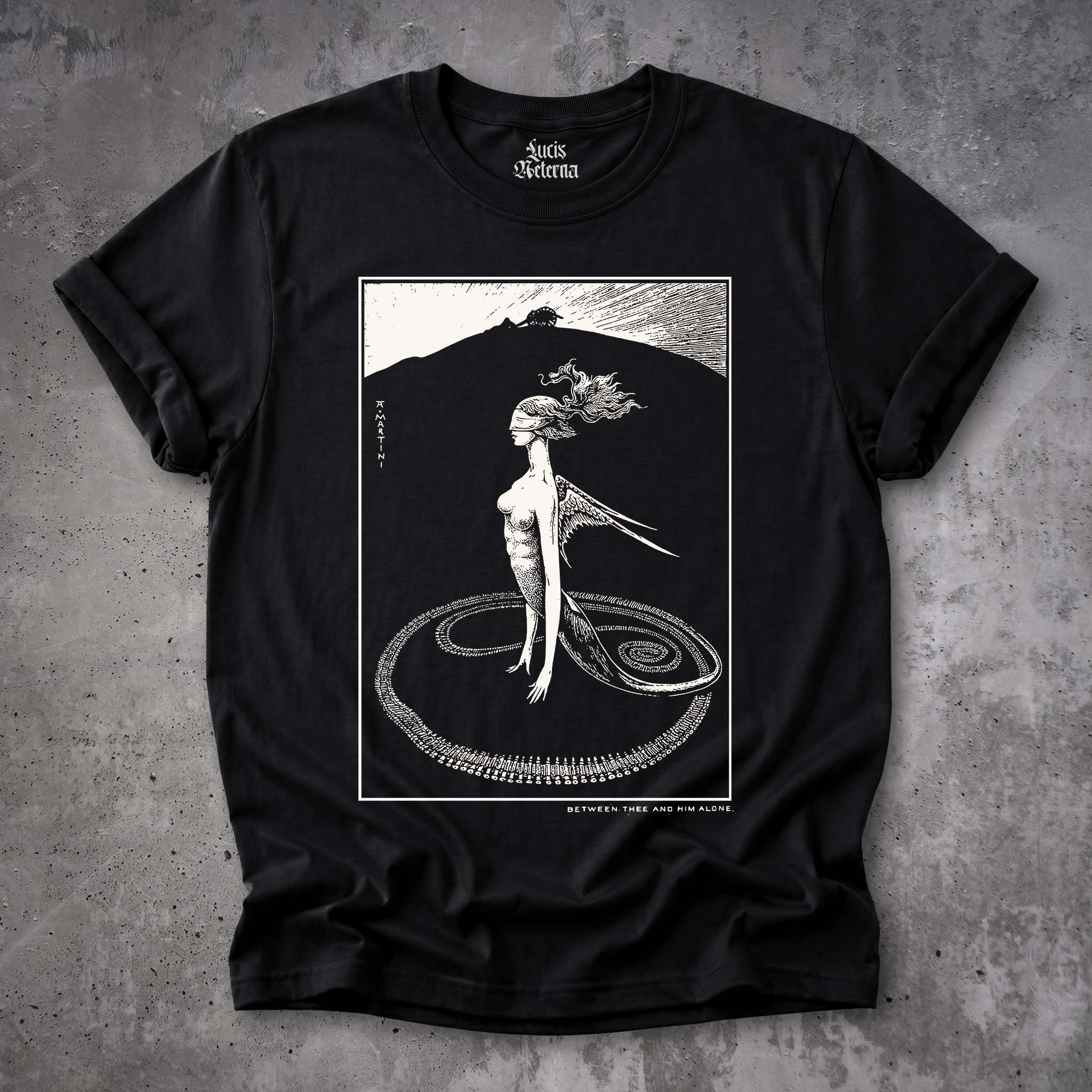 Alberto Martini 1908 Symbolist Anti-War 'Between Thee and Him Alone' T-Shirt | Dark Academia Art Illustration Tee