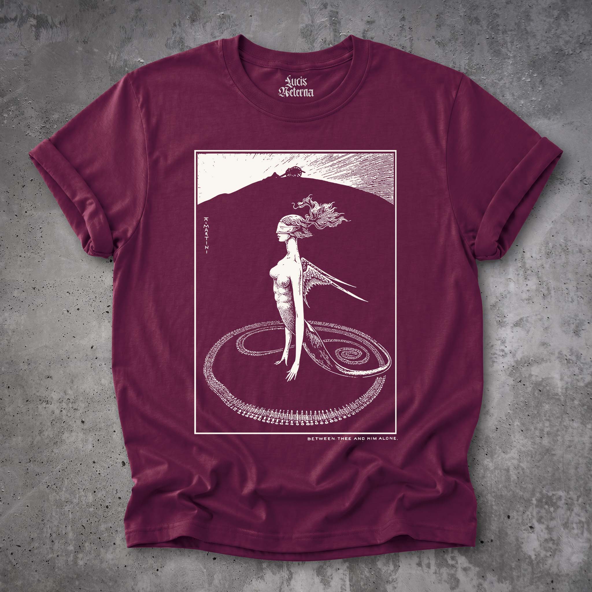 Alberto Martini 1908 Symbolist Anti-War 'Between Thee and Him Alone' T-Shirt | Dark Academia Art Illustration Tee - Image 2