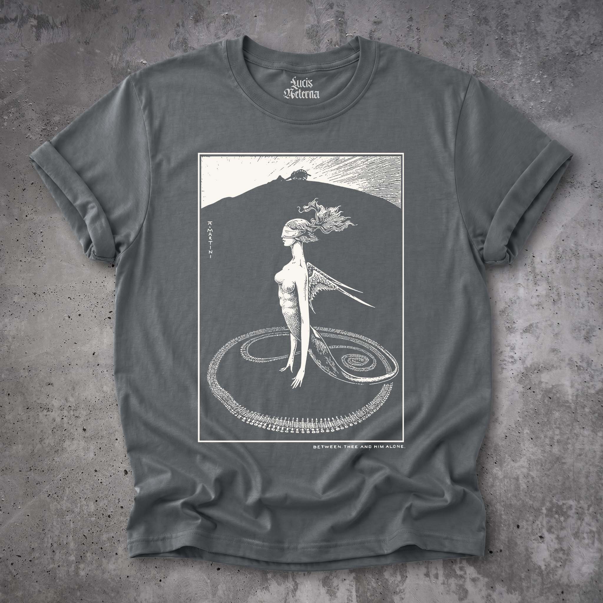 Alberto Martini 1908 Symbolist Anti-War 'Between Thee and Him Alone' T-Shirt | Dark Academia Art Illustration Tee - Image 3