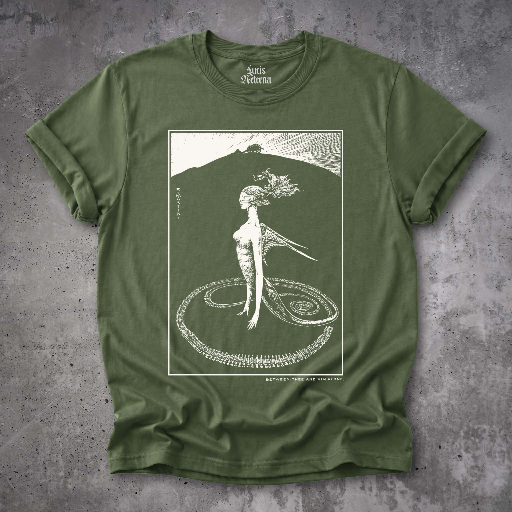 Alberto Martini 1908 Symbolist Anti-War 'Between Thee and Him Alone' T-Shirt | Dark Academia Art Illustration Tee - Image 4