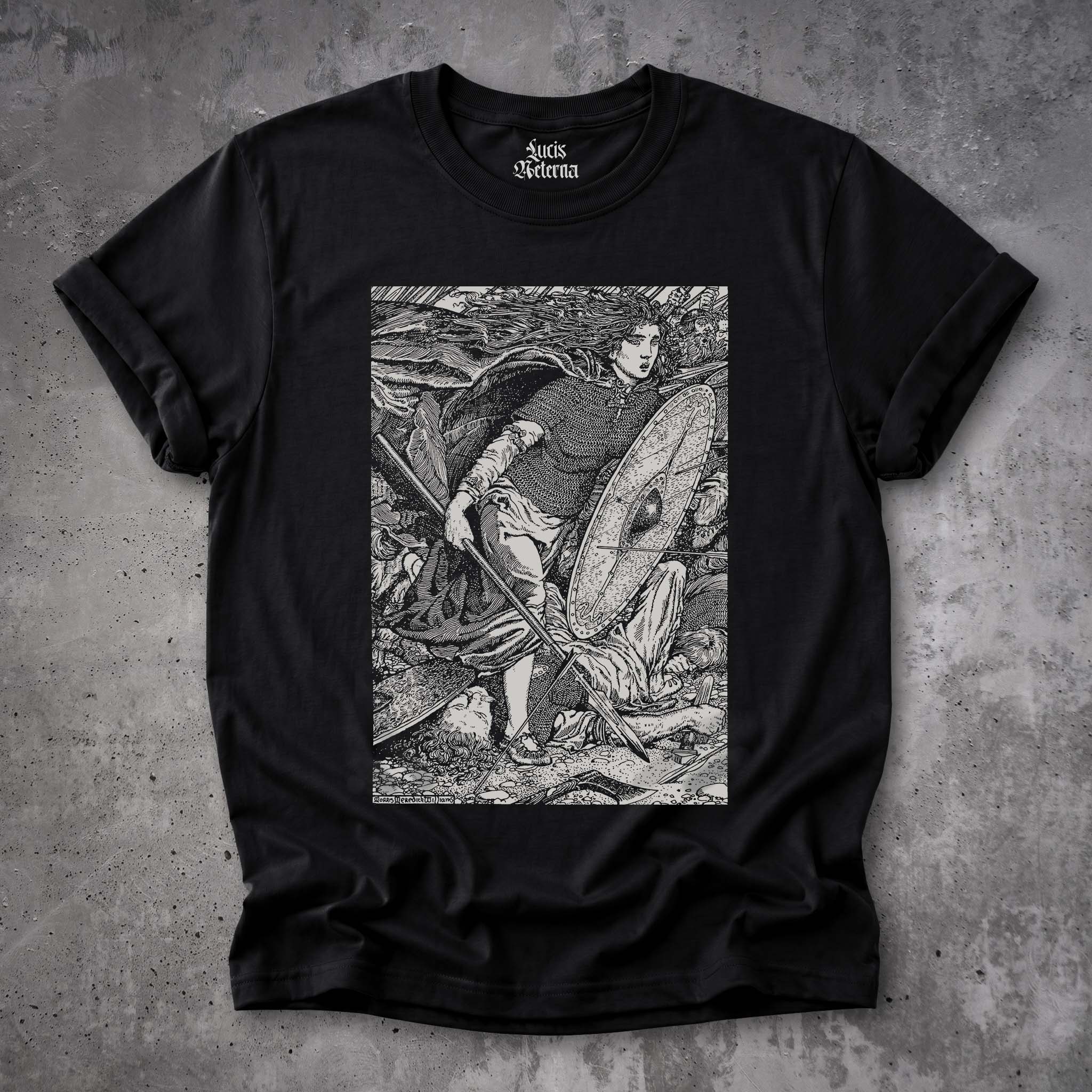 Lagertha Shieldmaiden 1913 Viking Warrior Illustration by Morris Meredith Williams - Unisex T-shirt