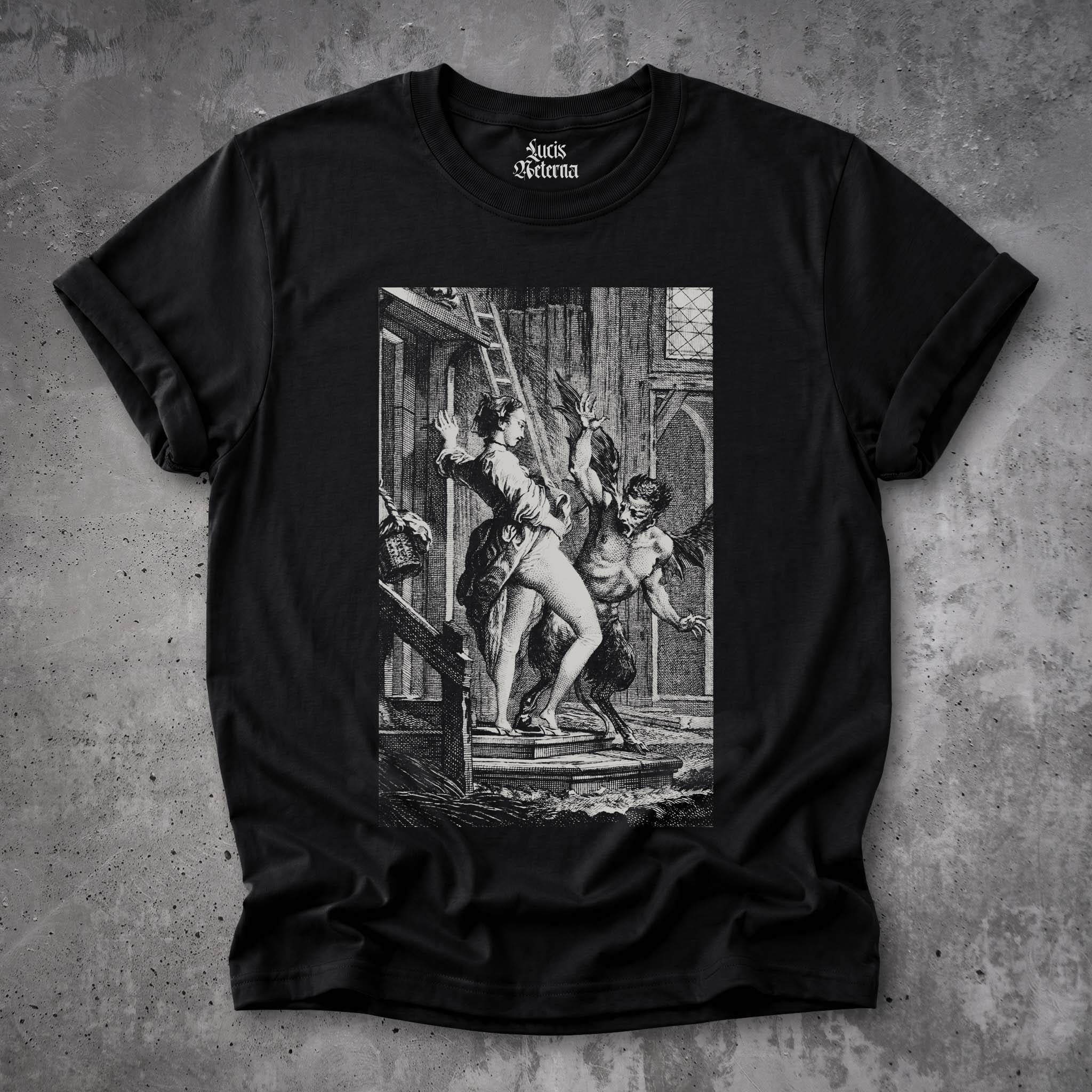 Perretta Frightens the Demon Antique Illustration Unisex Tee