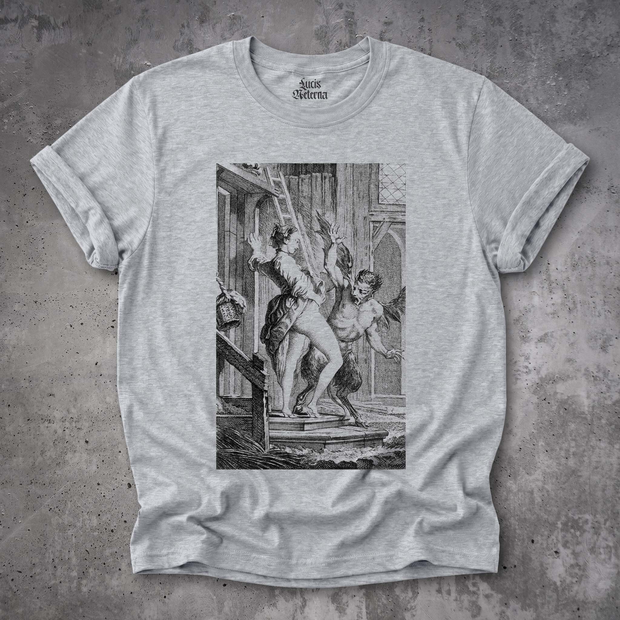 Perretta Frightens the Demon Antique Illustration Unisex Tee - Image 4