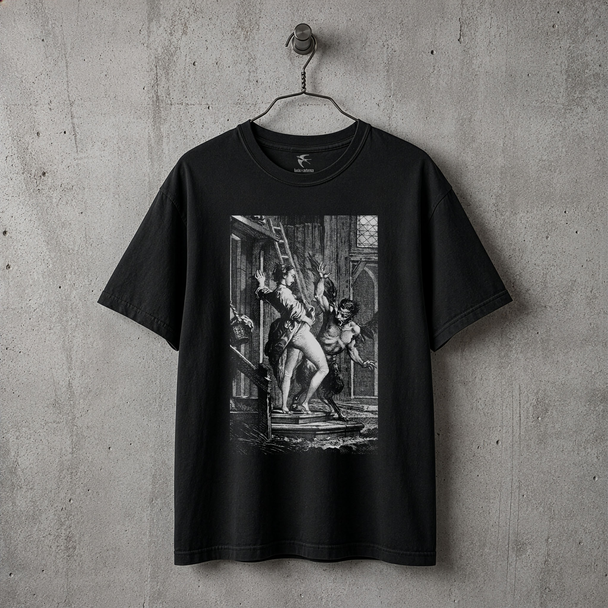 Perretta Frightens the Demon Antique Illustration Unisex Tee - Image 7