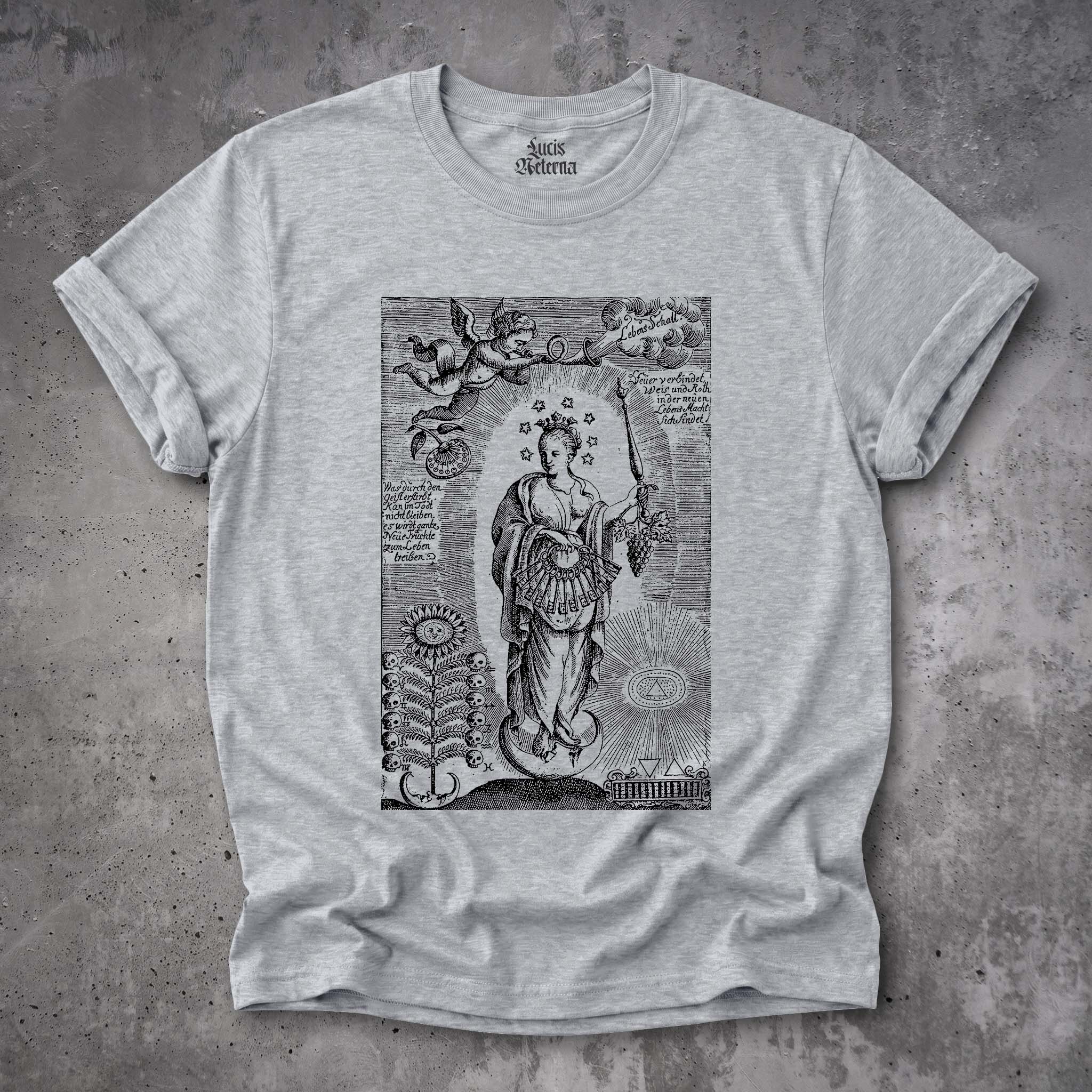 Hermetic Venus - 17th Century Alchemical Oswold Croll Occult Print - Unisex T-shirt - Image 3