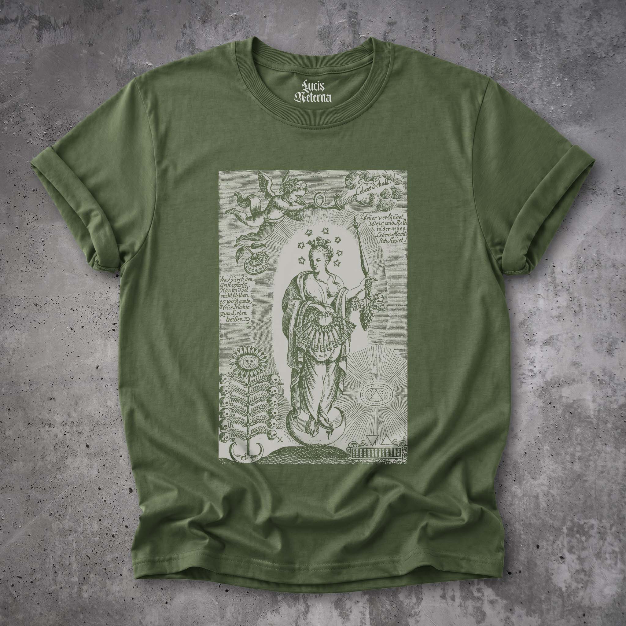 Hermetic Venus - 17th Century Alchemical Oswold Croll Occult Print - Unisex T-shirt - Image 5