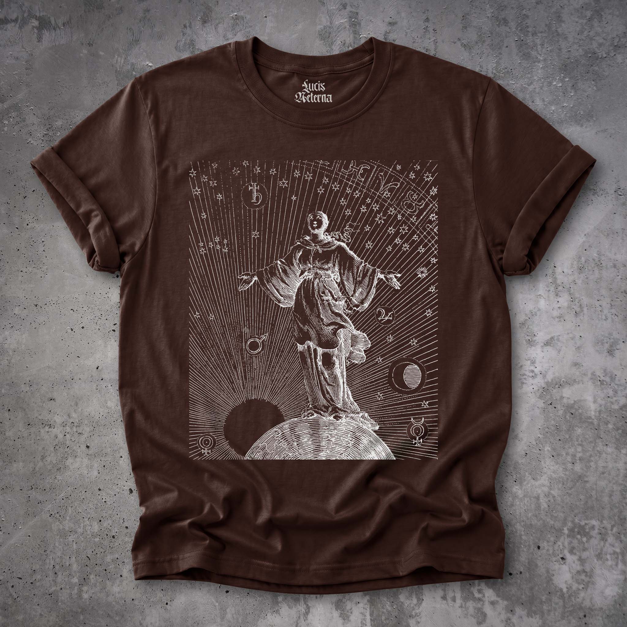 Celestial Woman | Vintage Astrology Art Tee | Renaissance Astronomical Illustration - Unisex Tshirt - Image 2