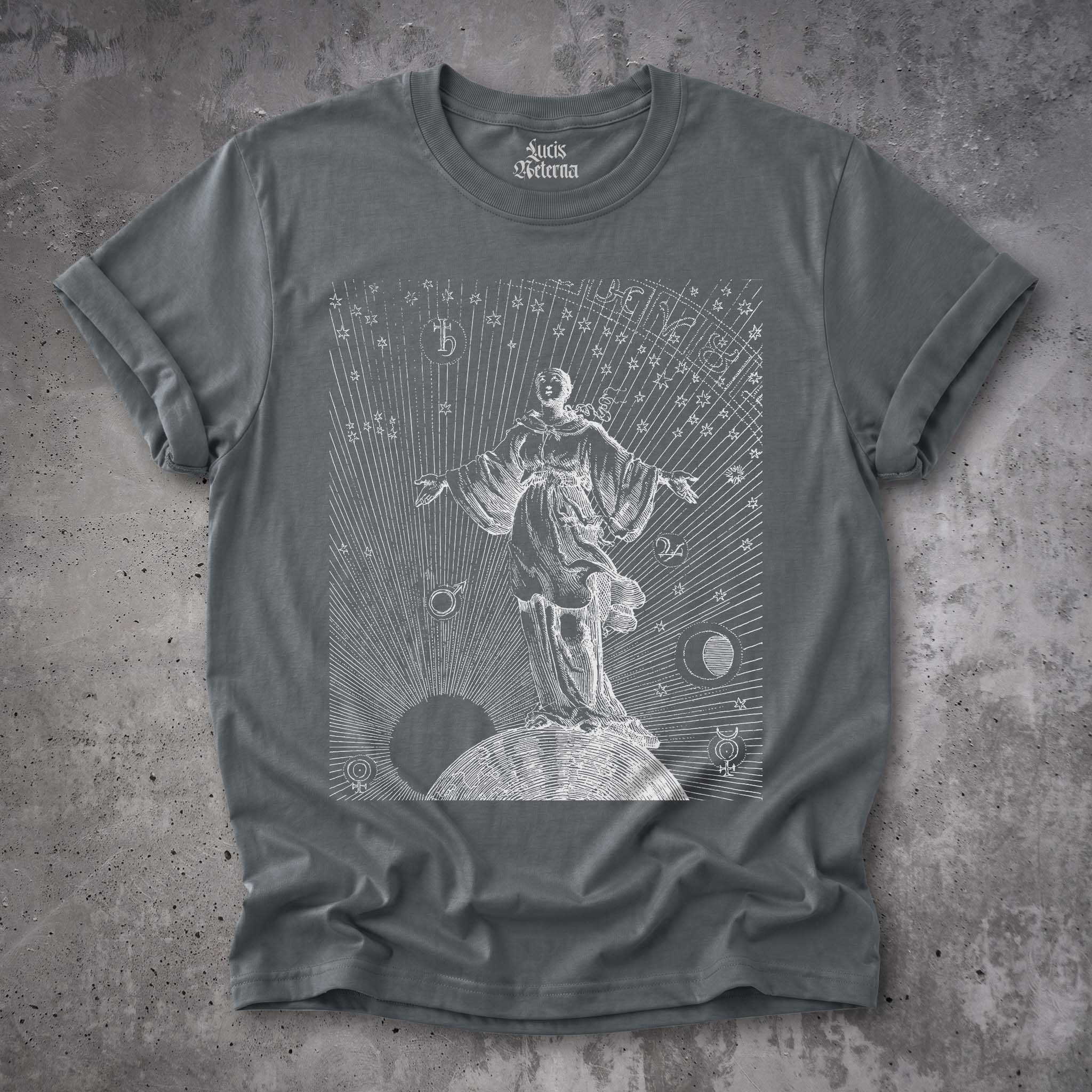 Celestial Woman | Vintage Astrology Art Tee | Renaissance Astronomical Illustration - Unisex Tshirt - Image 7