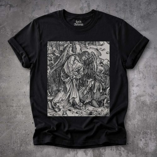 The Angel with the Key to Bottomless Pit 1511 | Dürer Apocalypse Woodcut Detail - Gothic Occult T-Shirt