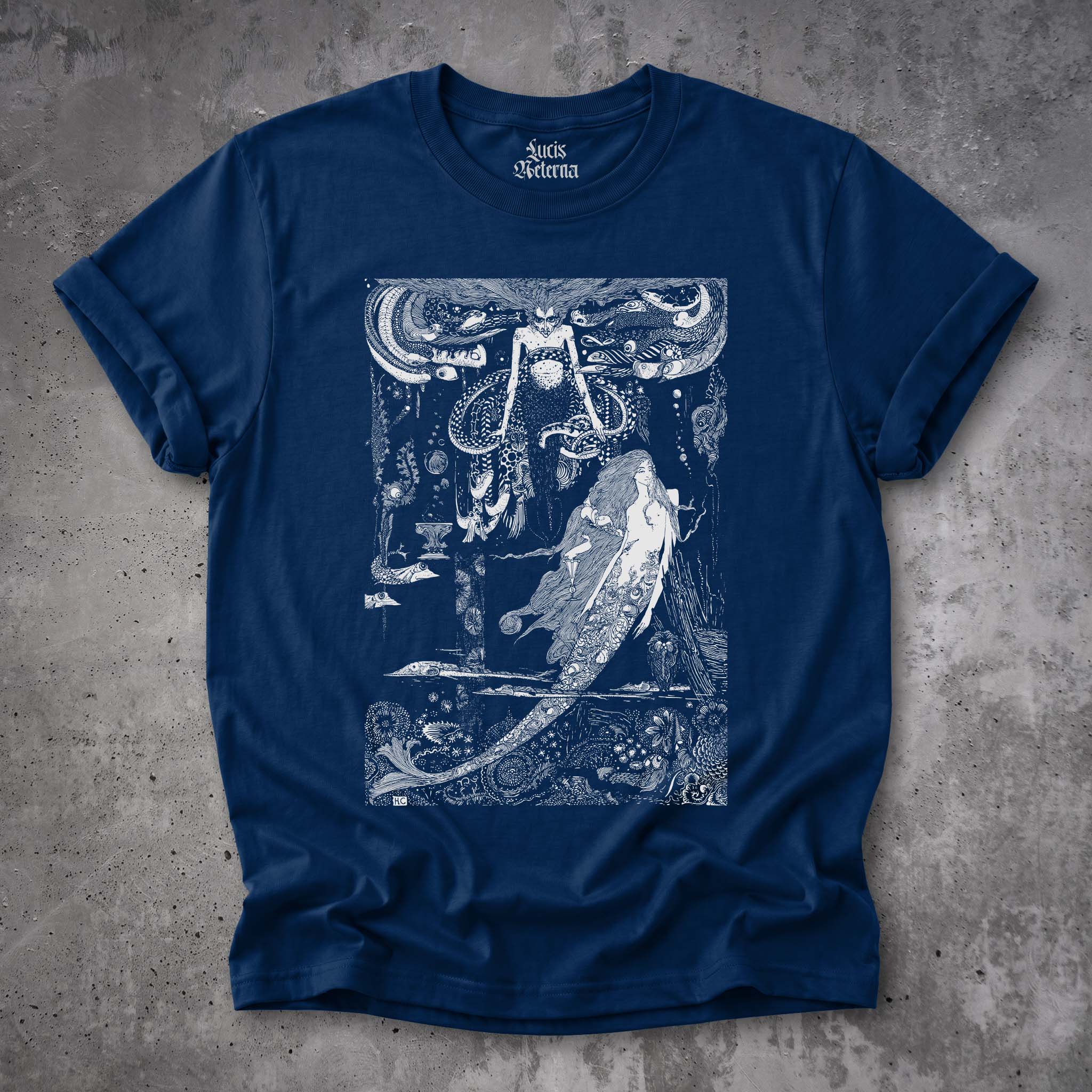I Know What You Want Said The Sea Witch - Vintage Little Mermaid Engraving by Harry Clarke - Unisex Tshirt - Image 2