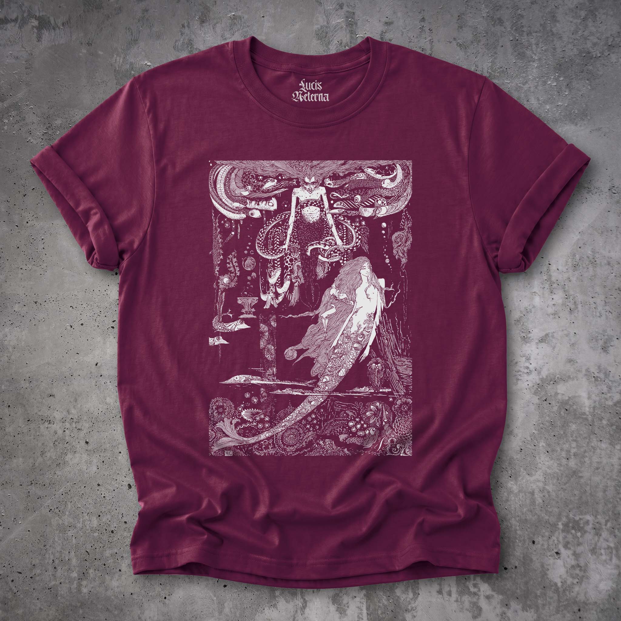 I Know What You Want Said The Sea Witch - Vintage Little Mermaid Engraving by Harry Clarke - Unisex Tshirt - Image 4